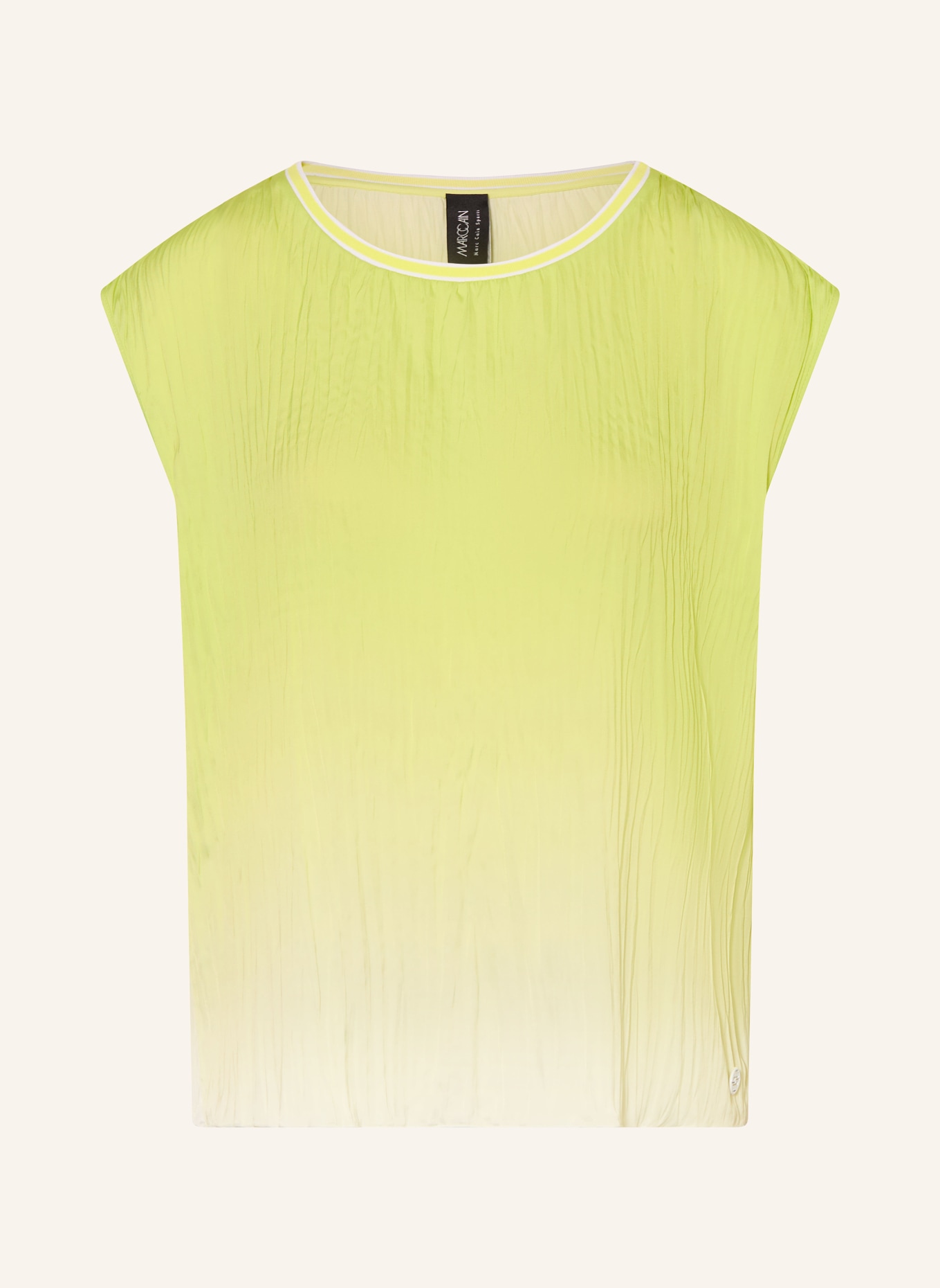 MARC CAIN Blouse top with pleats: 411 sunny lime new