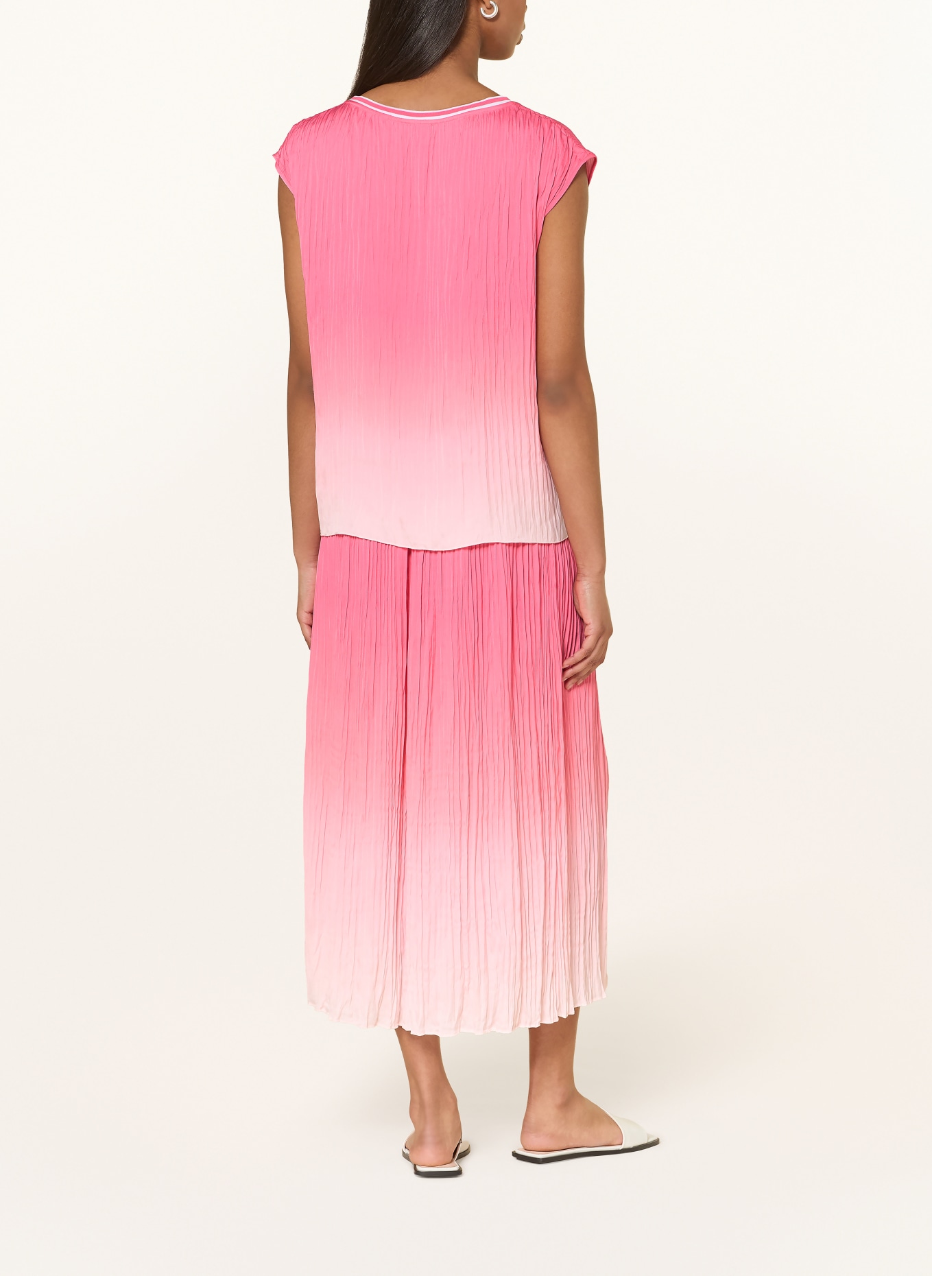 MARC CAIN Blouse top with pleats: 246 pink lemonade