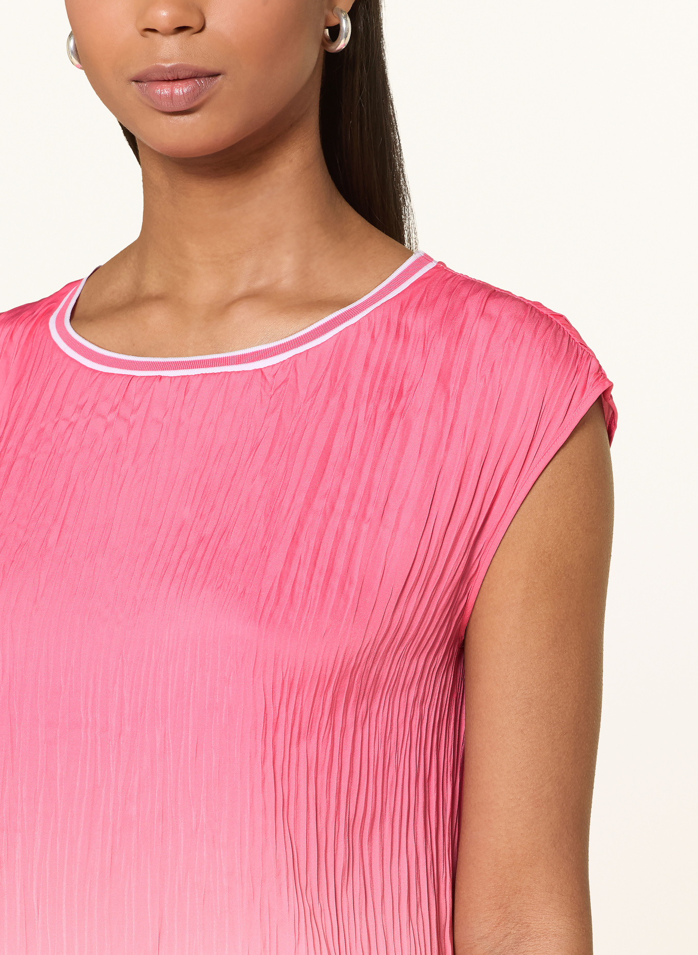 MARC CAIN Blouse top with pleats: 246 pink lemonade
