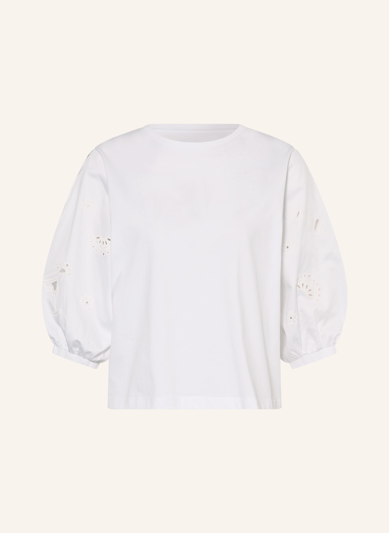 MARC CAIN T-shirt in a mix of materials: 100 WHITE