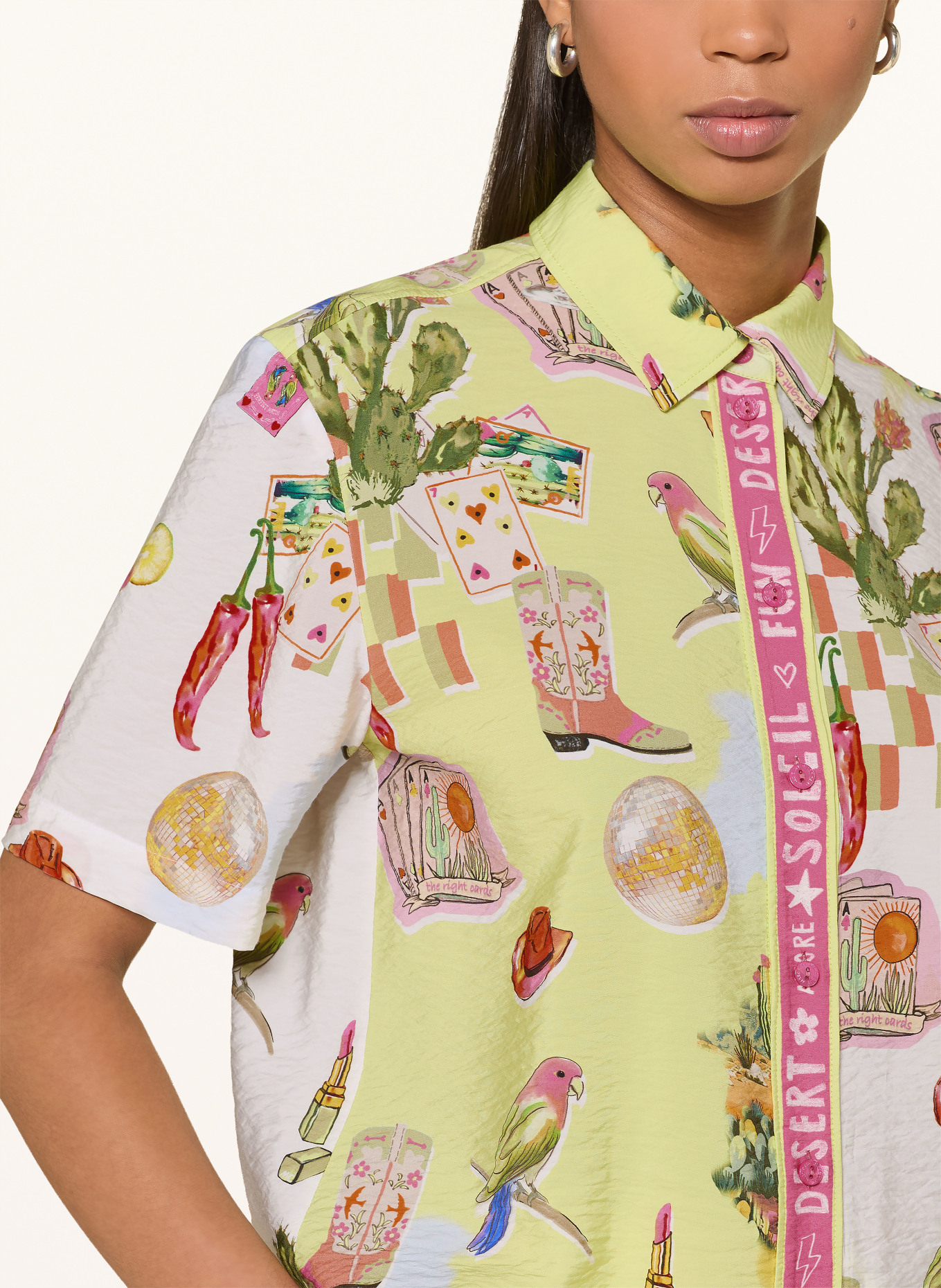 MARC CAIN overhemdblouse: 100 WHITE