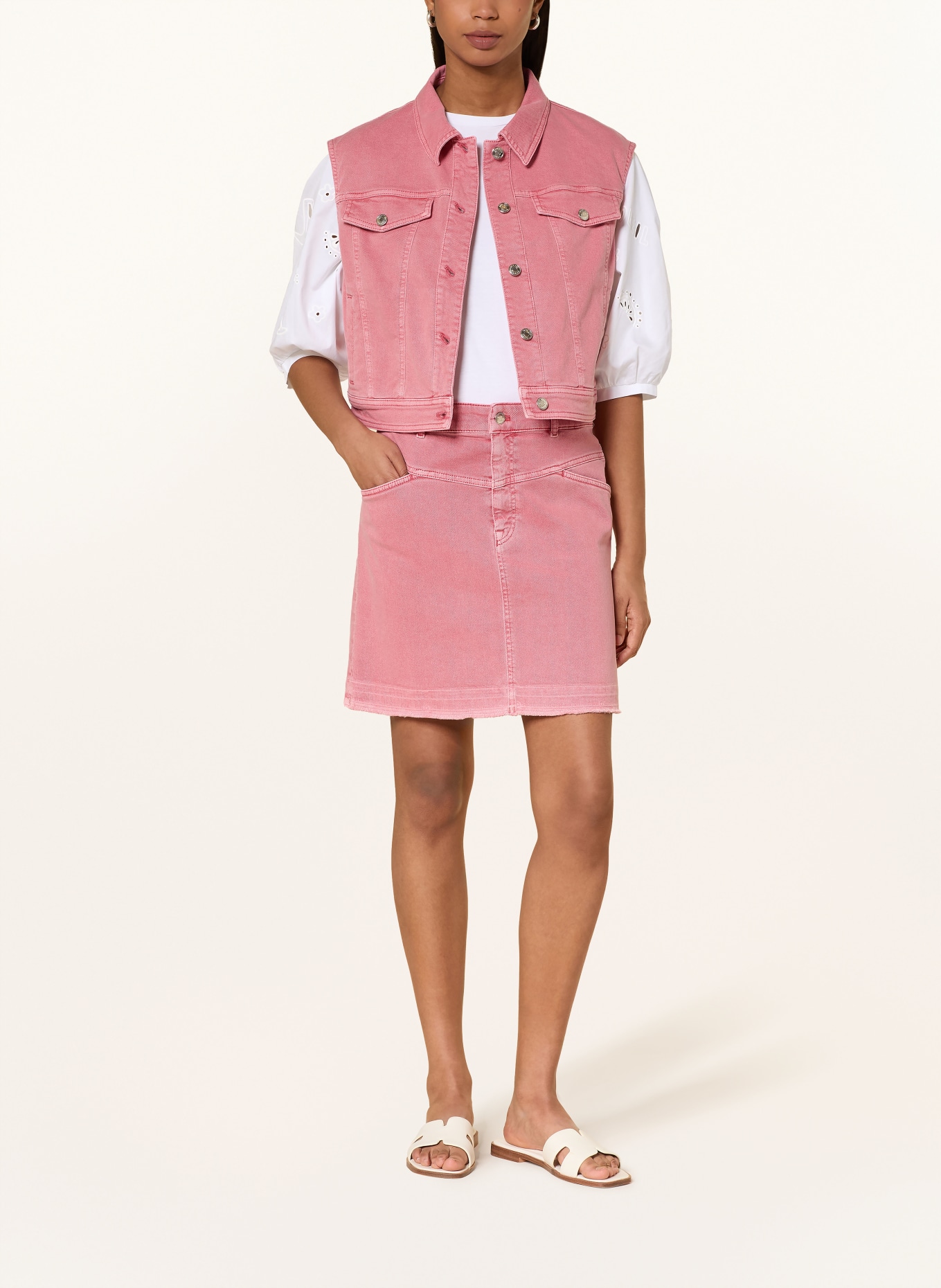 MARC CAIN denim skirt: 246 pink lemonade