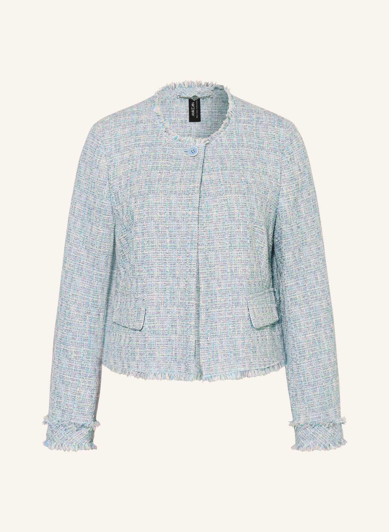 MARC CAIN Kastenjacke aus Bouclé mit Glitzergarn: 319 magical blue