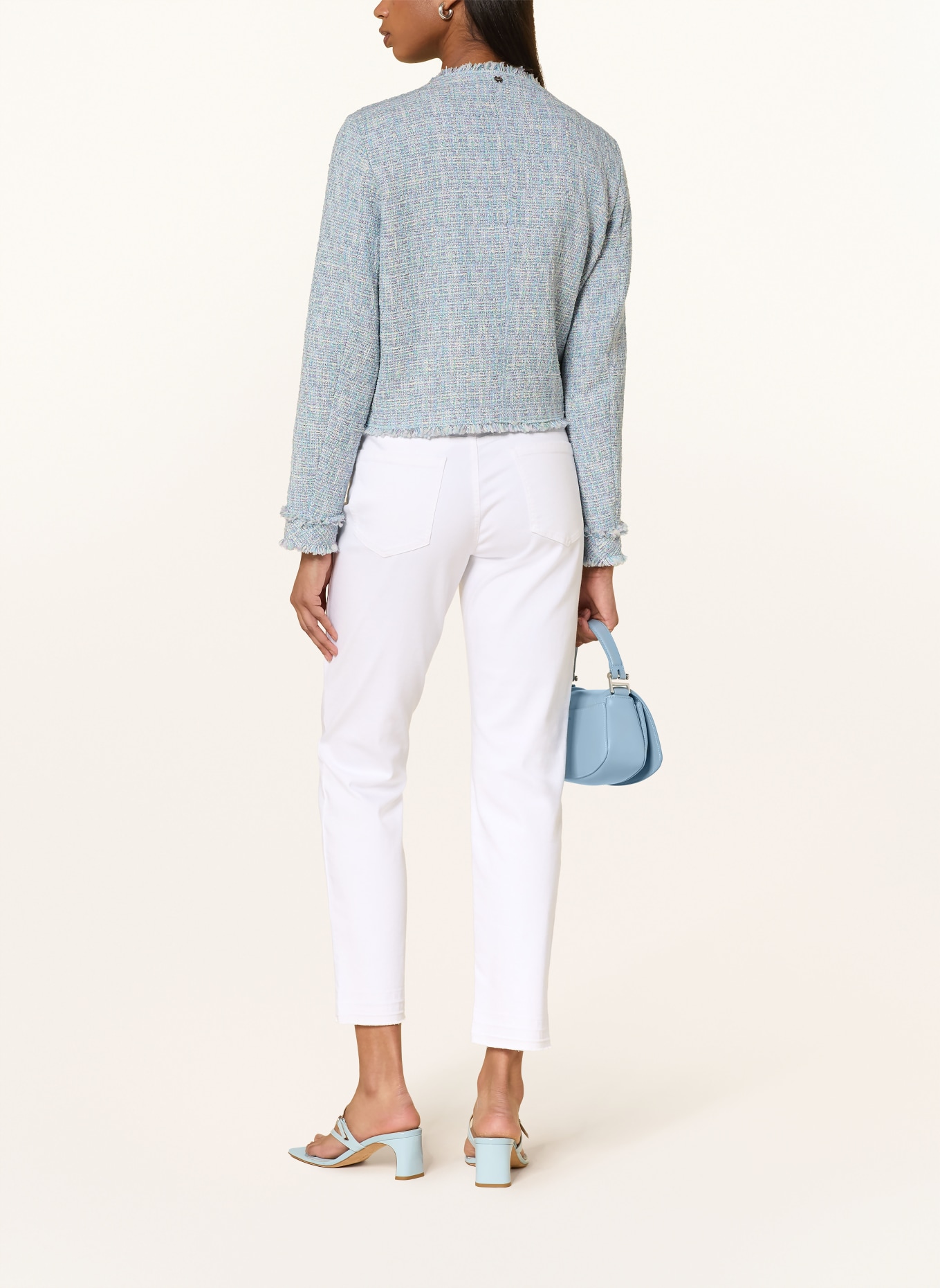 MARC CAIN Kastenjacke aus Bouclé mit Glitzergarn: 319 magical blue