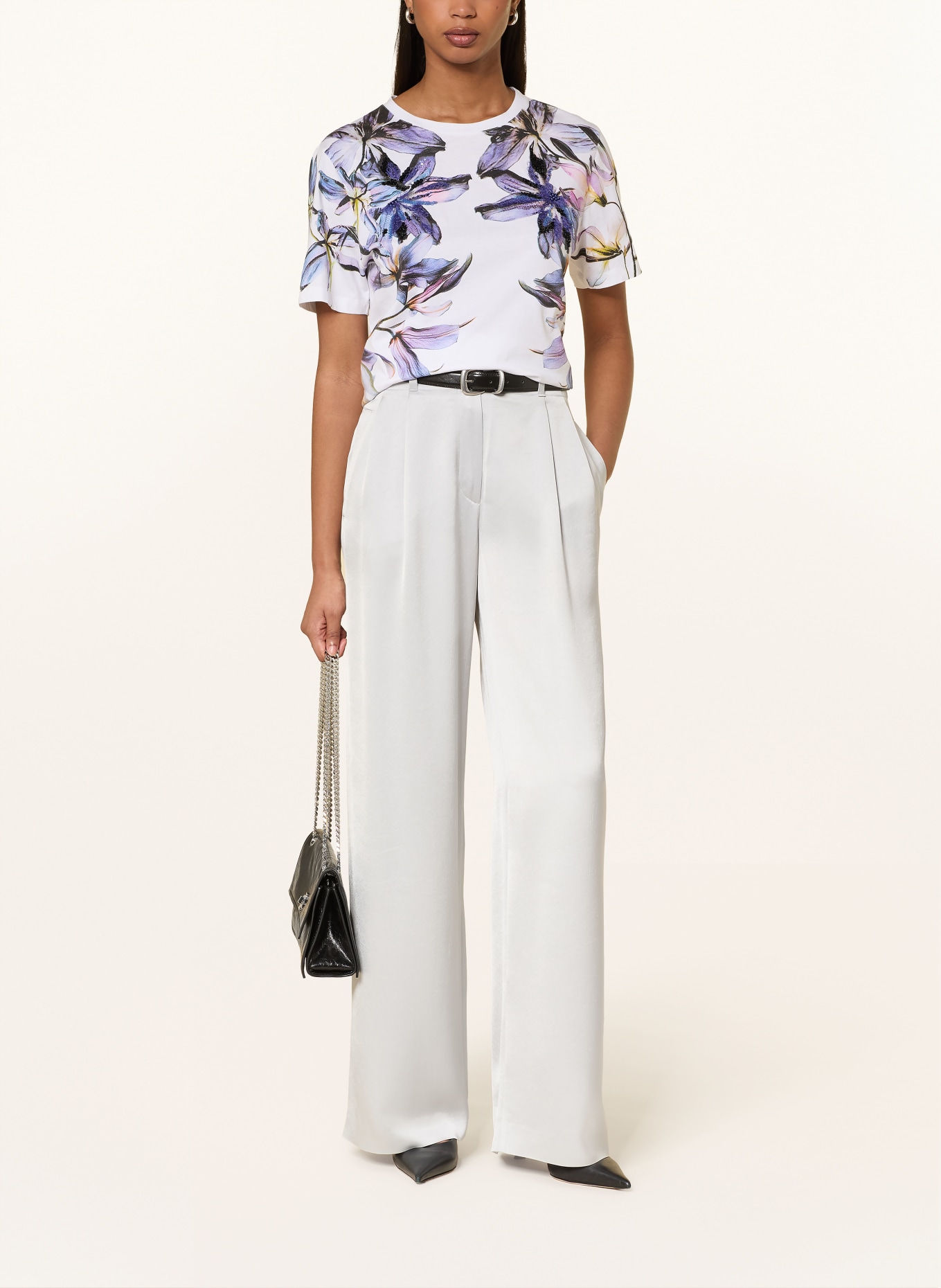 MARC CAIN Sequin T-shirt: 100 WHITE