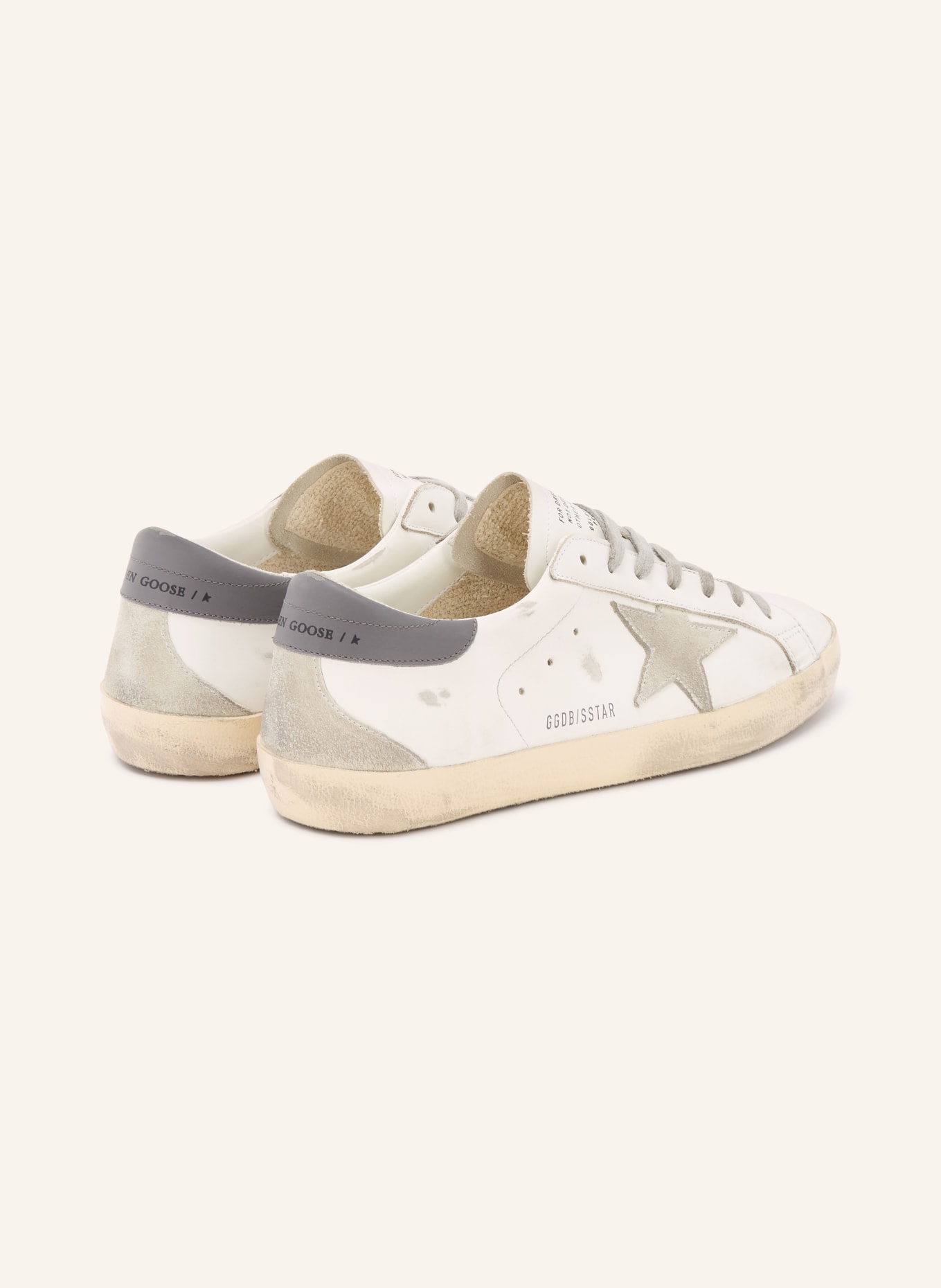 GOLDEN GOOSE Sneaker SUPER-STAR: WEISS / GRAU