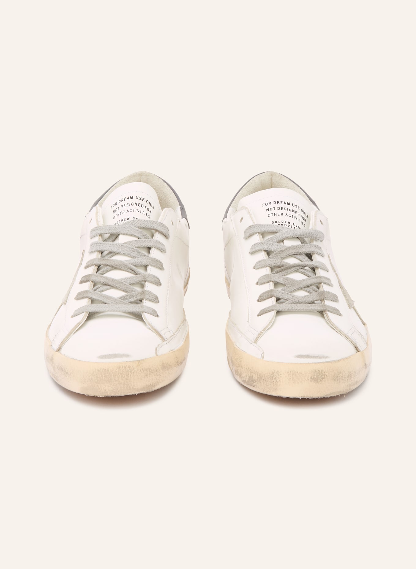 GOLDEN GOOSE Sneaker SUPER-STAR: WEISS / GRAU
