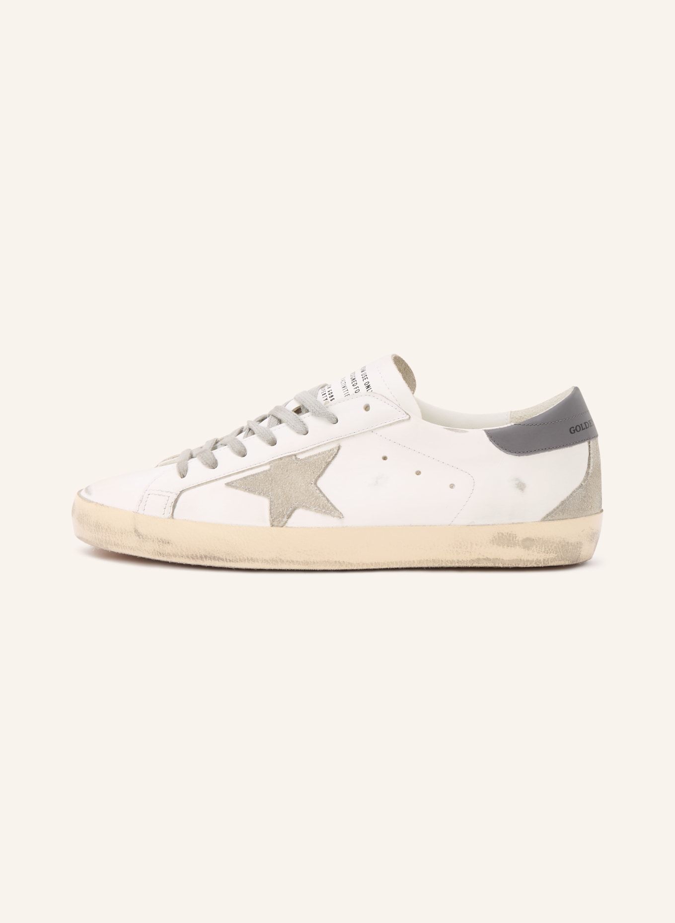 GOLDEN GOOSE Sneaker SUPER-STAR: WEISS / GRAU