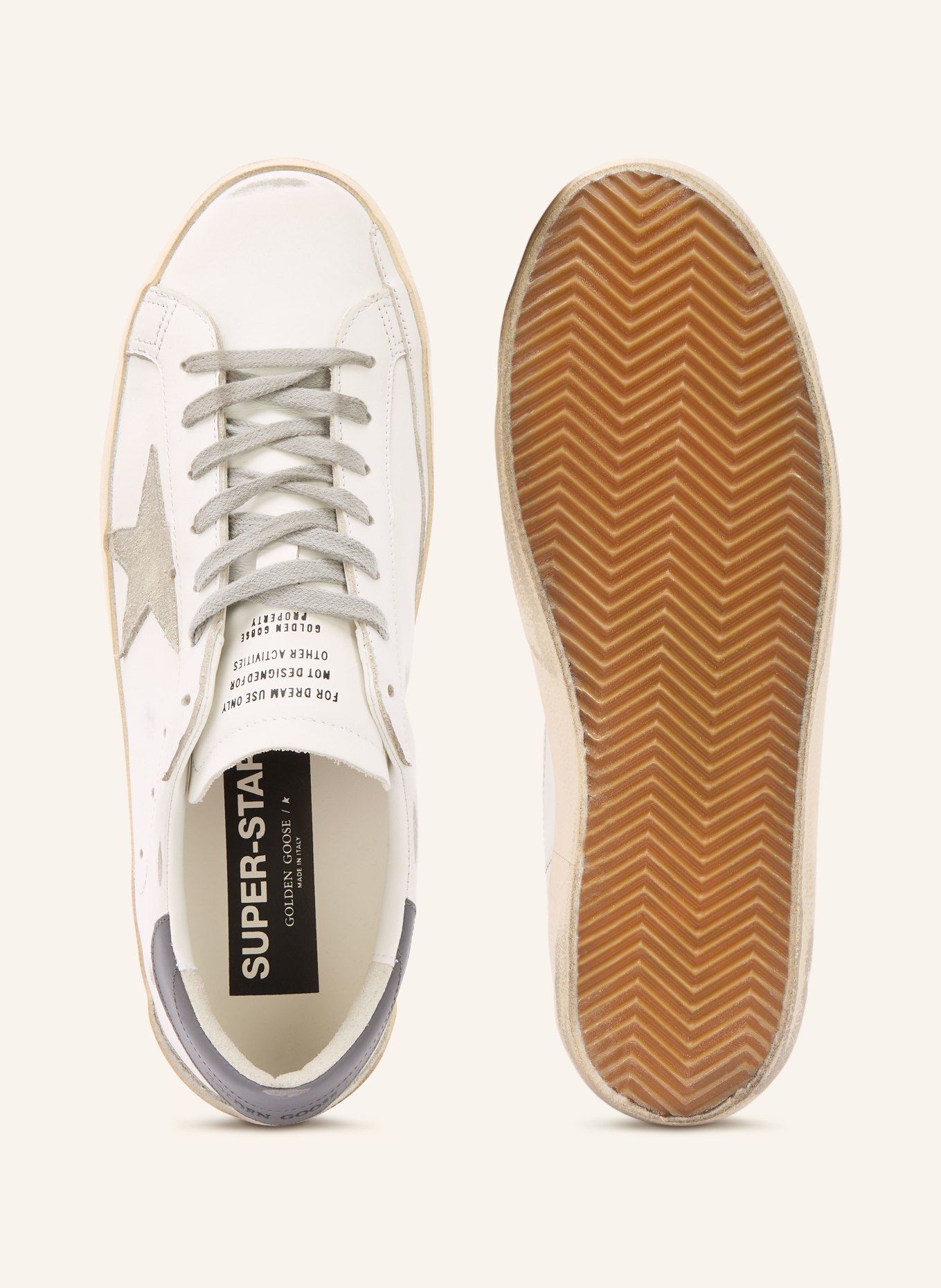 GOLDEN GOOSE Sneaker SUPER-STAR: WEISS / GRAU