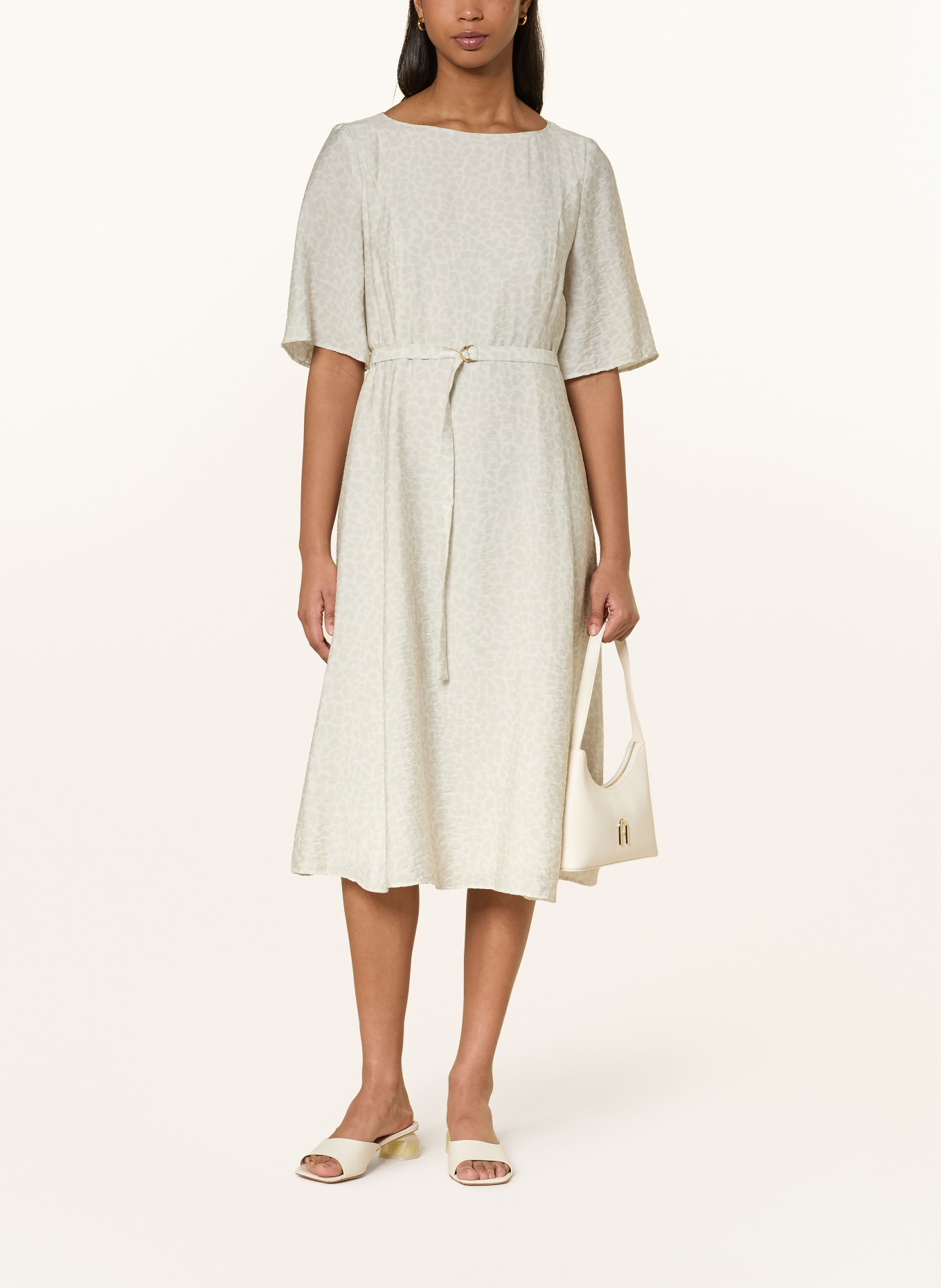 MARC CAIN Dress with 3/4 sleeves: 112 bright ecru