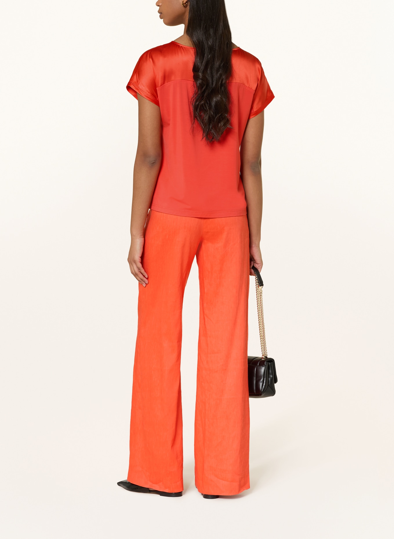 MARC CAIN Blůza z kombinace materiálů: 223 bright tomato