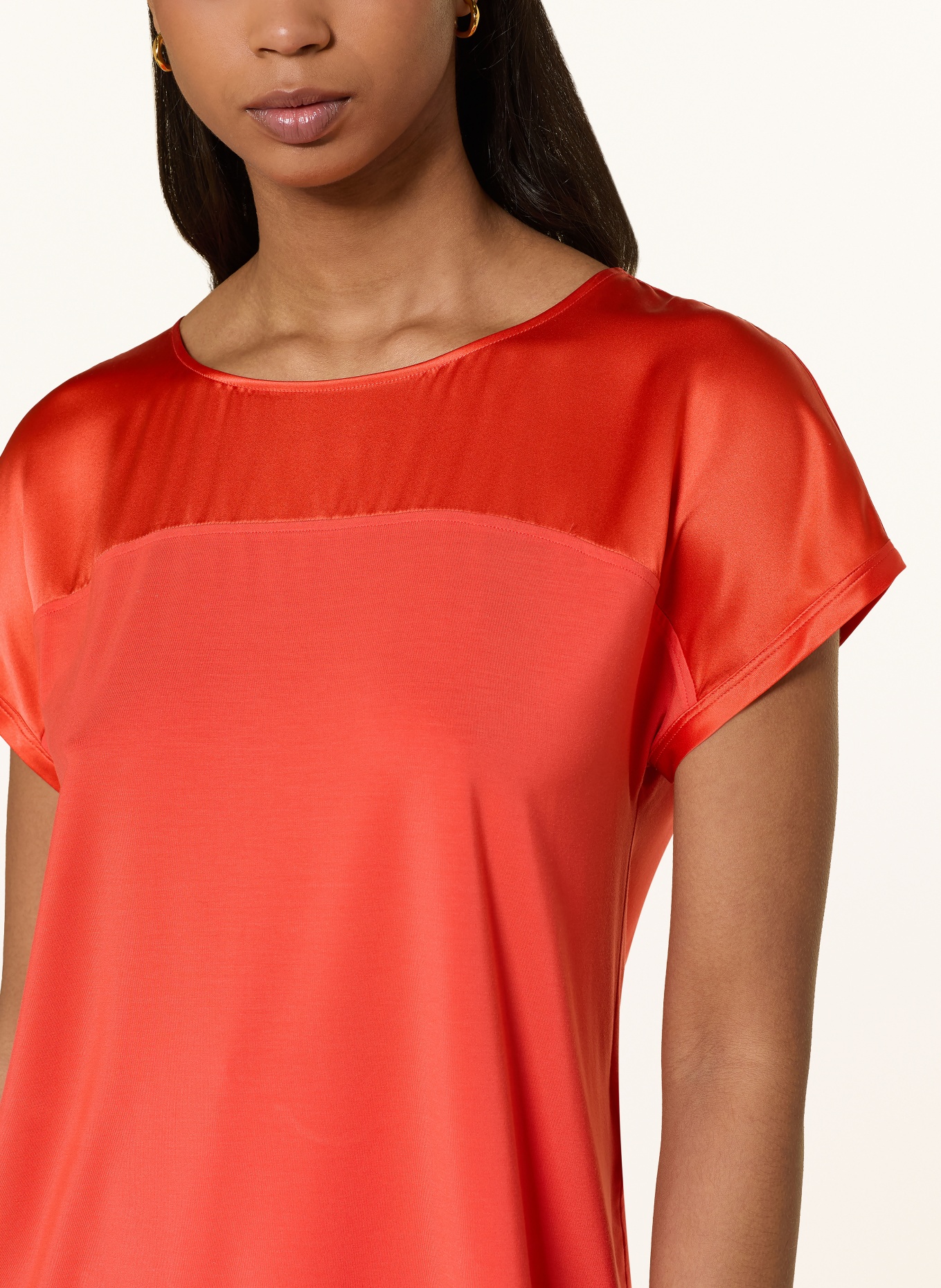 MARC CAIN Blůza z kombinace materiálů: 223 bright tomato