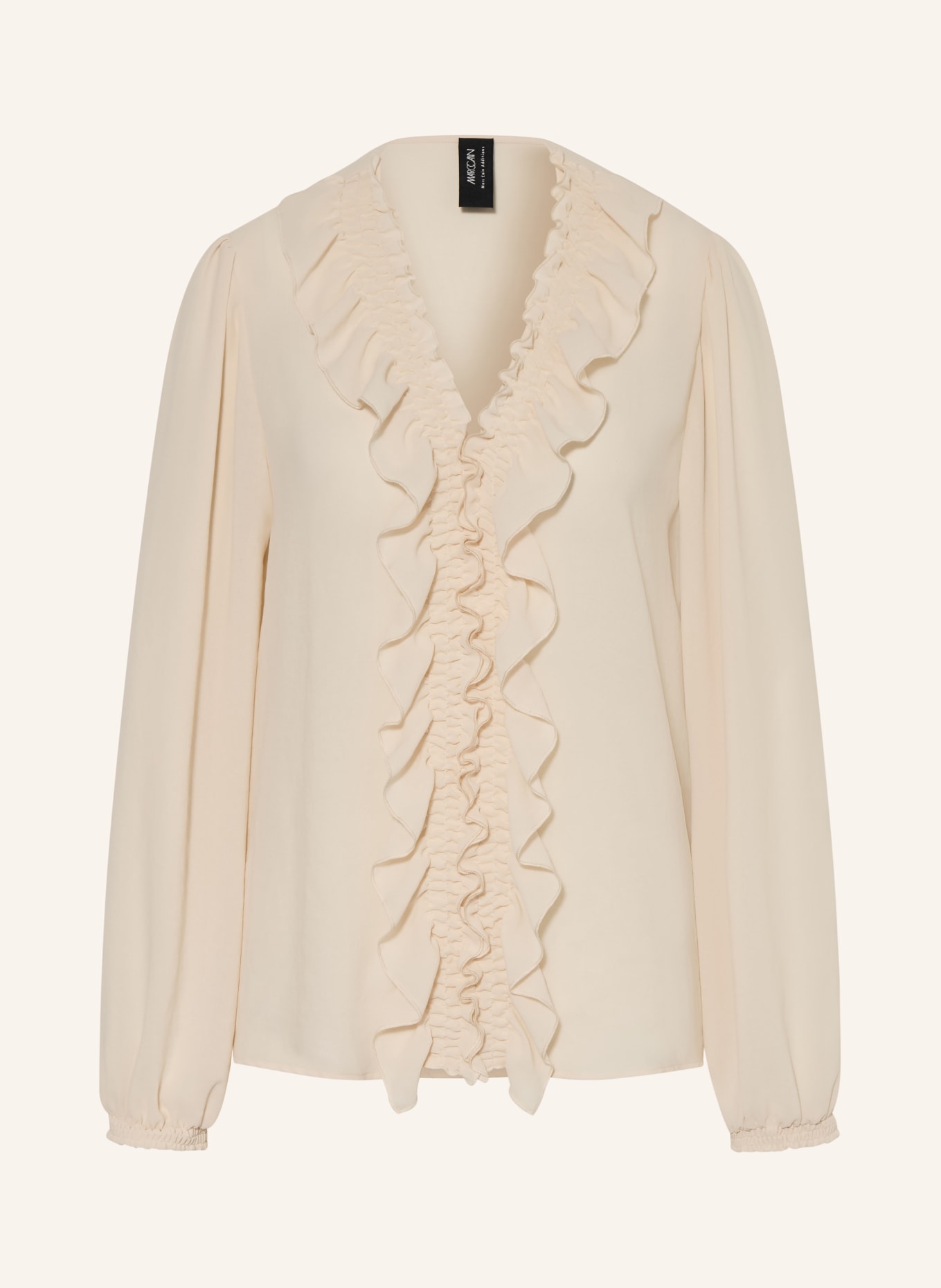 MARC CAIN Blouse with ruffles and flounces: 131 CREME