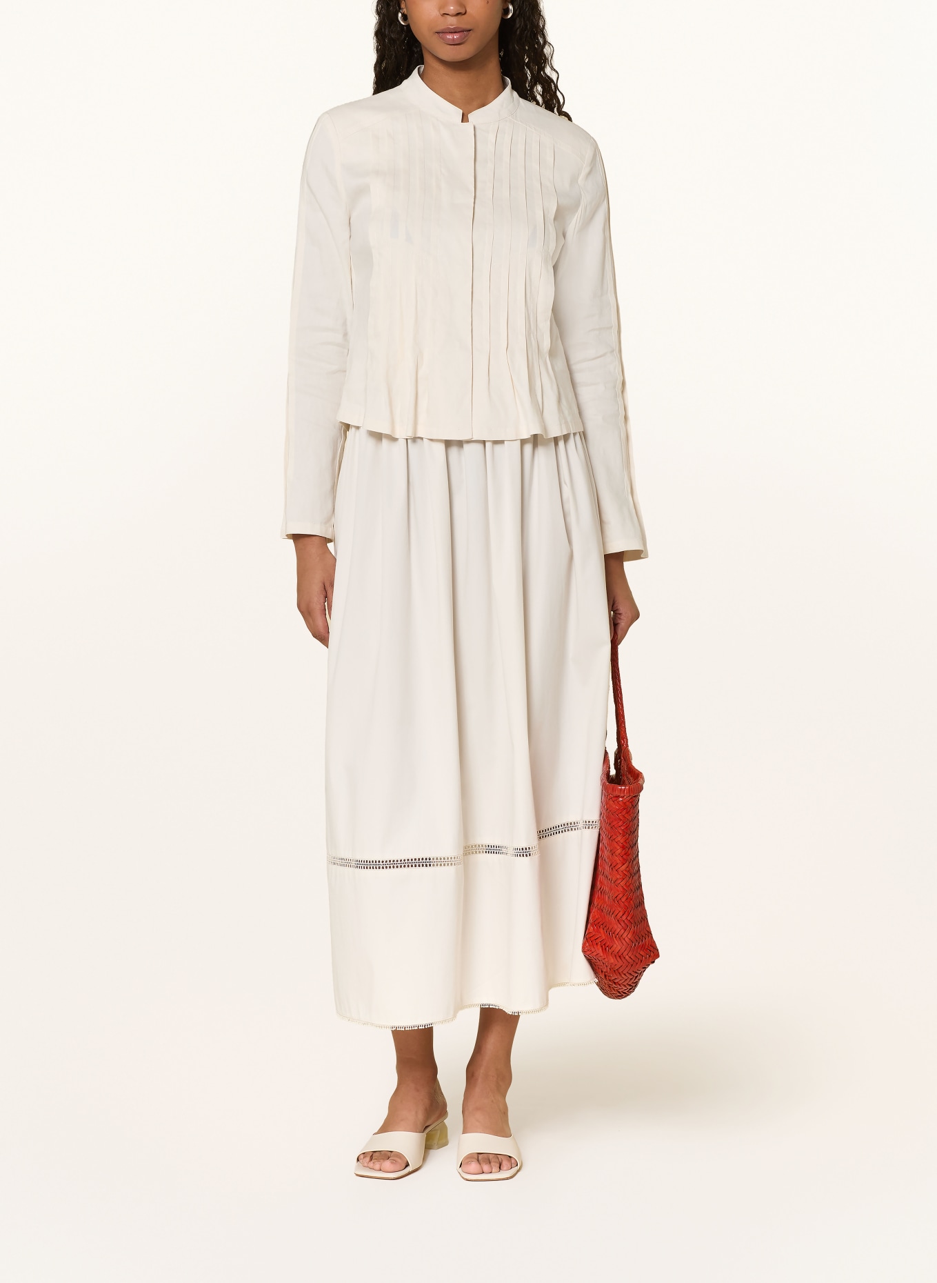 MARC CAIN Jacke mit Leinen: 112 bright ecru