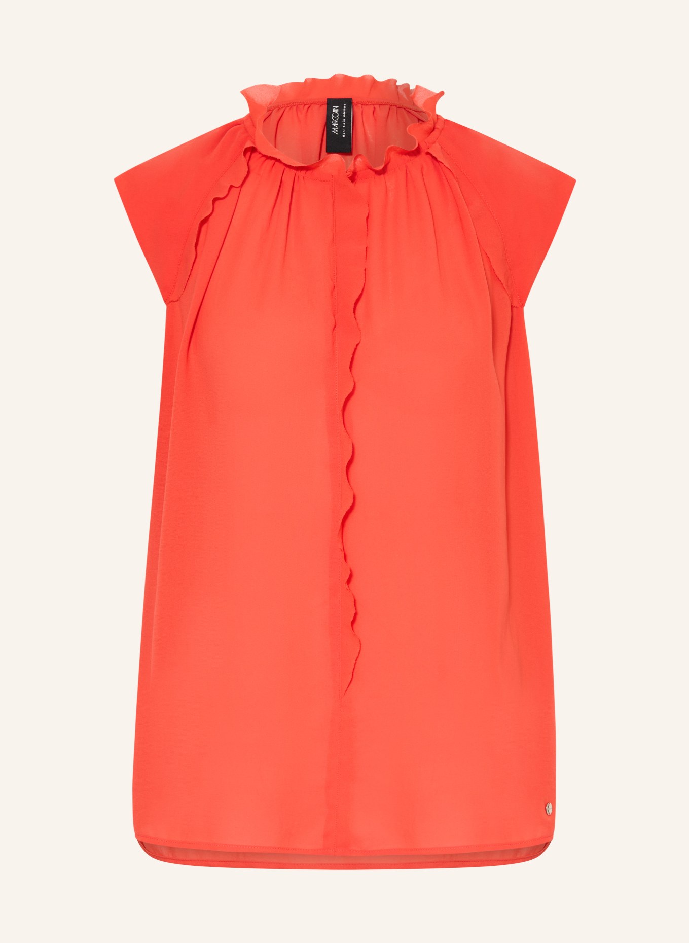 MARC CAIN Blusentop mit Rüschen: 223 bright tomato