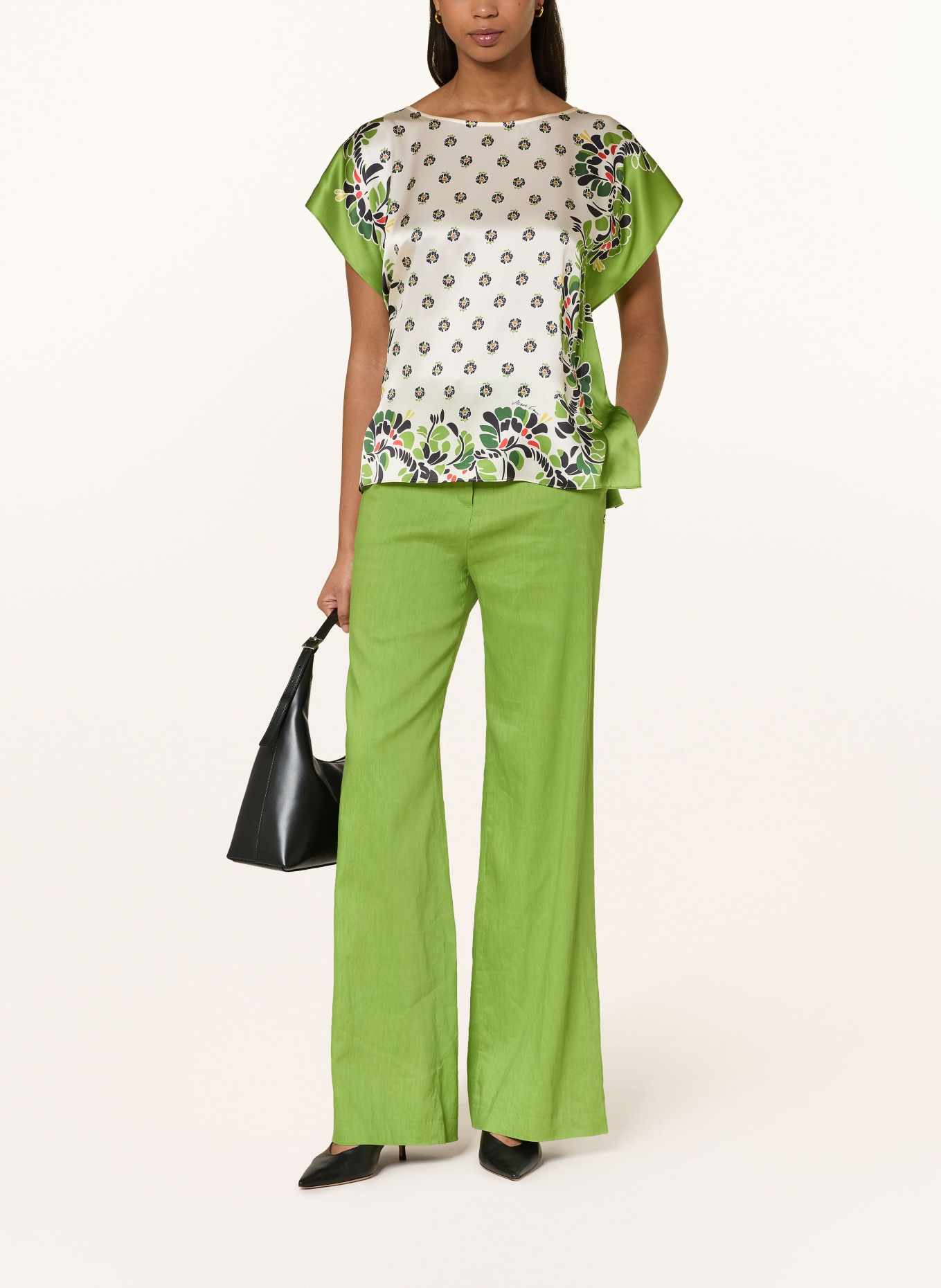 MARC CAIN Blusenshirt im Materialmix: 112 bright ecru