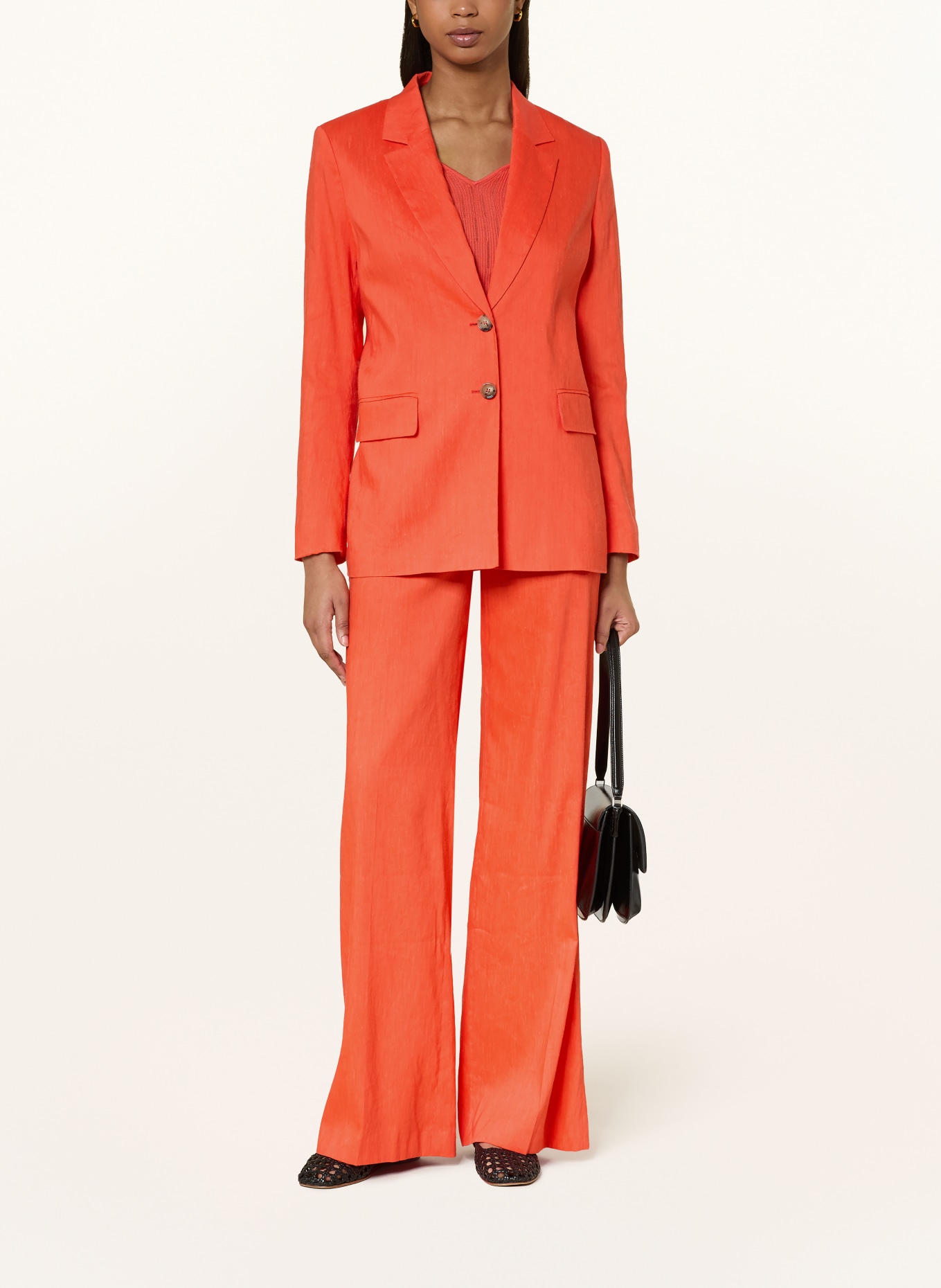 MARC CAIN Blazer with linen: 223 bright tomato
