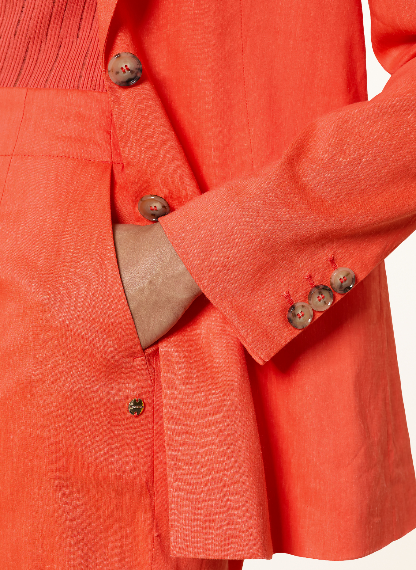MARC CAIN Blazer with linen: 223 bright tomato