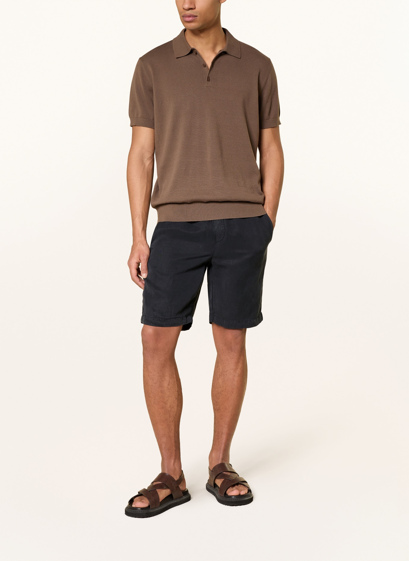 STRELLSON Shorts KAJI Relaxed Fit mit Leinen: DUNKELBLAU