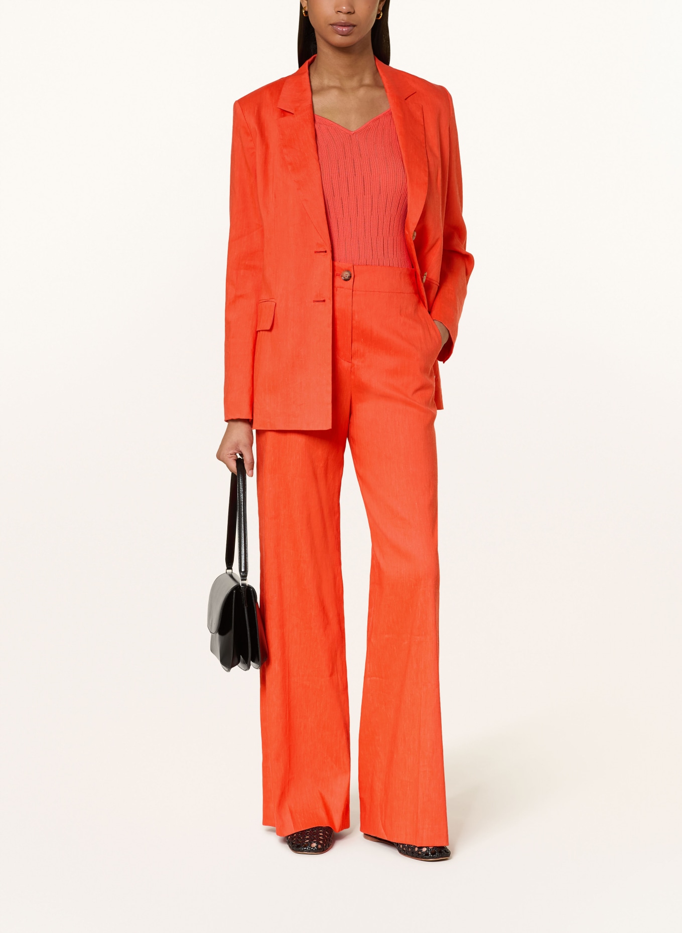 MARC CAIN Hose WAUKEE mit Leinen: 223 bright tomato