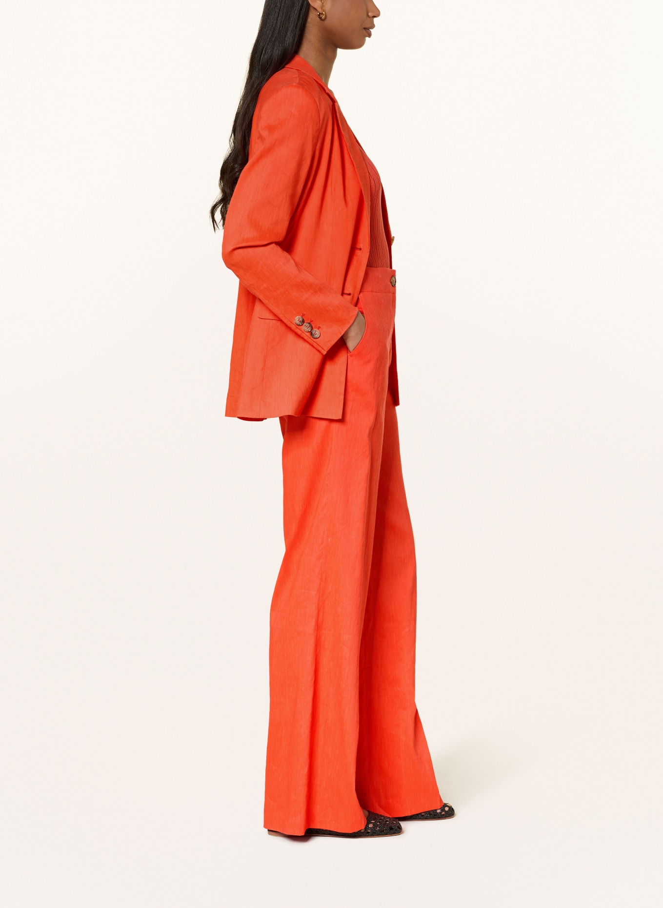 MARC CAIN Hose WAUKEE mit Leinen: 223 bright tomato