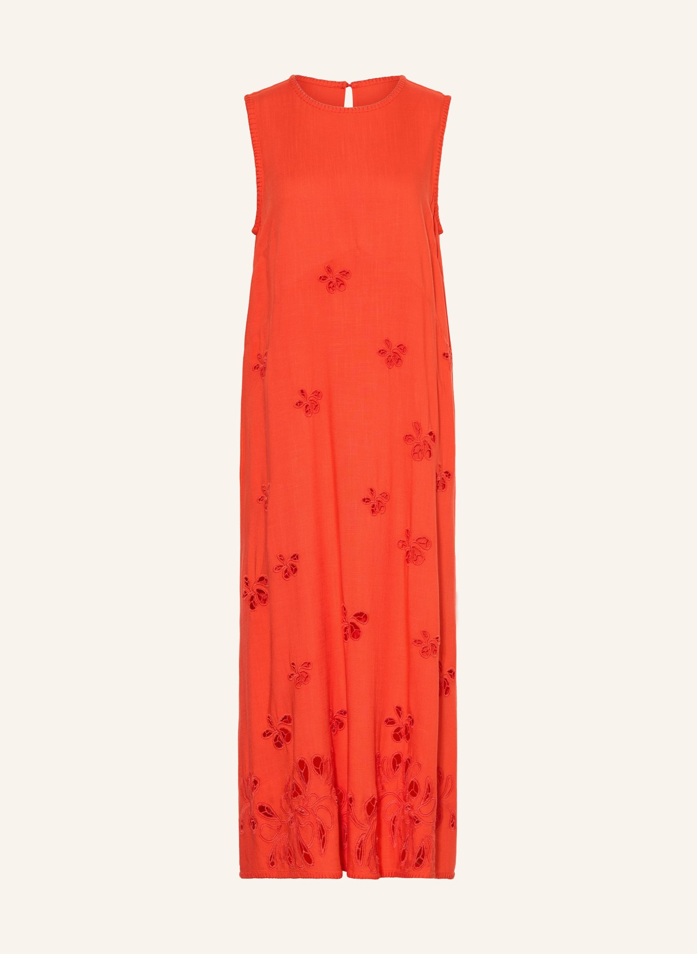 MARC CAIN Dress with eyelet lace: 223 bright tomato