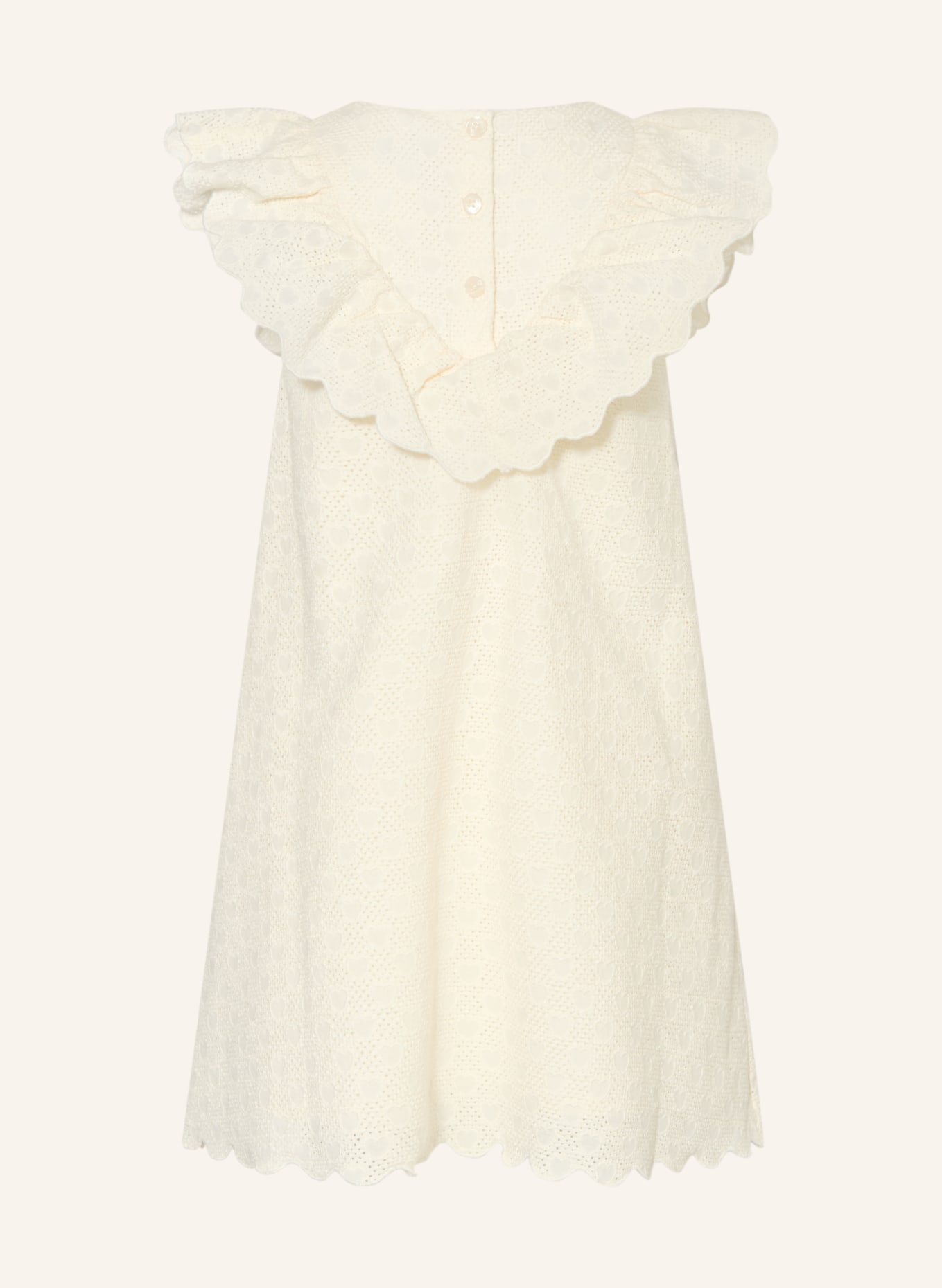PETIT BATEAU Kleid mit Rüschen: CREME