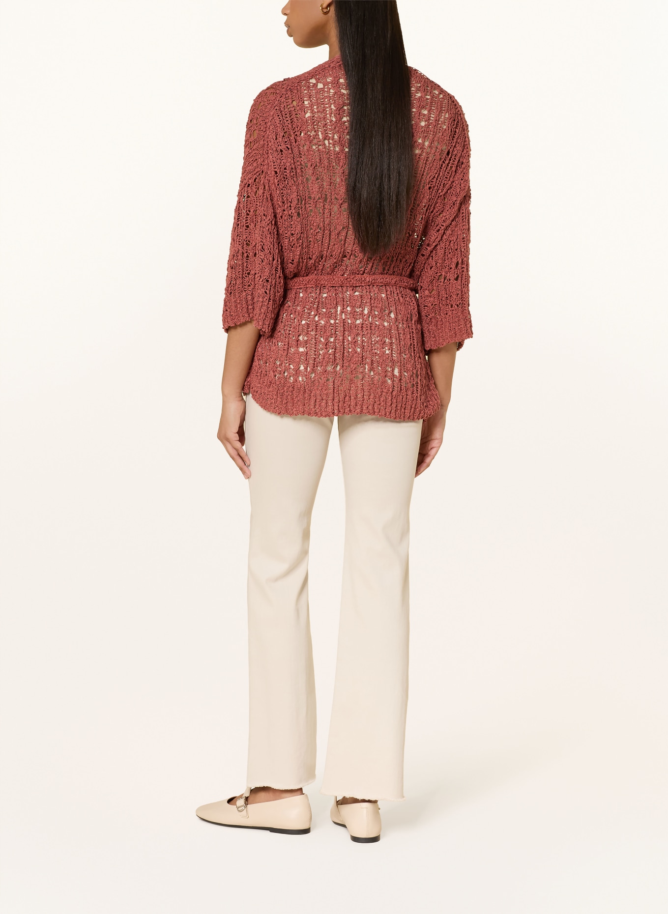 MARC CAIN Knit cover with 3/4 sleeves: 488 etruscan red