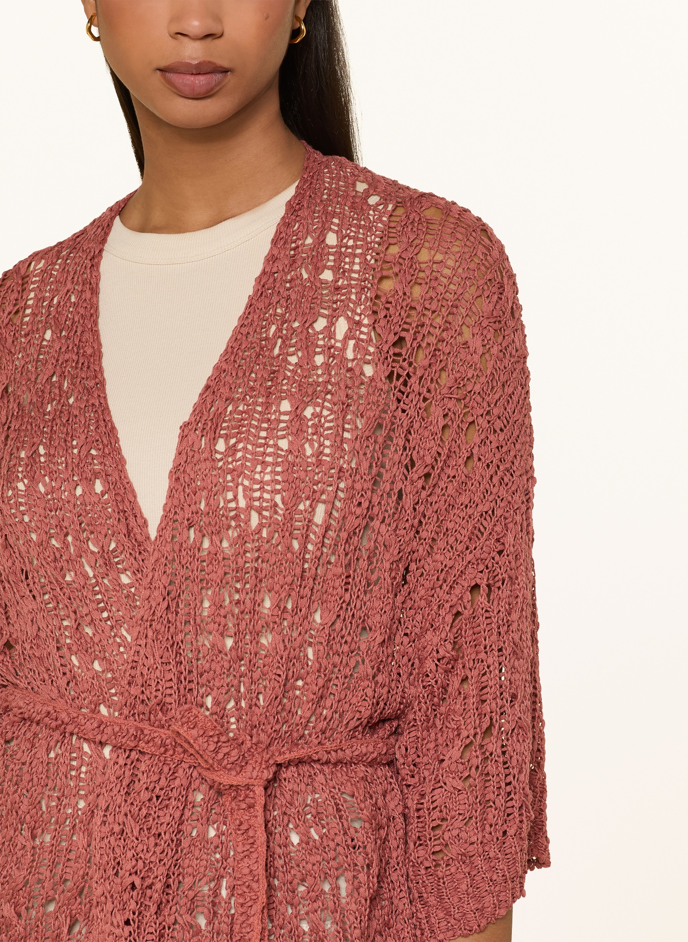 MARC CAIN Knit cover with 3/4 sleeves: 488 etruscan red