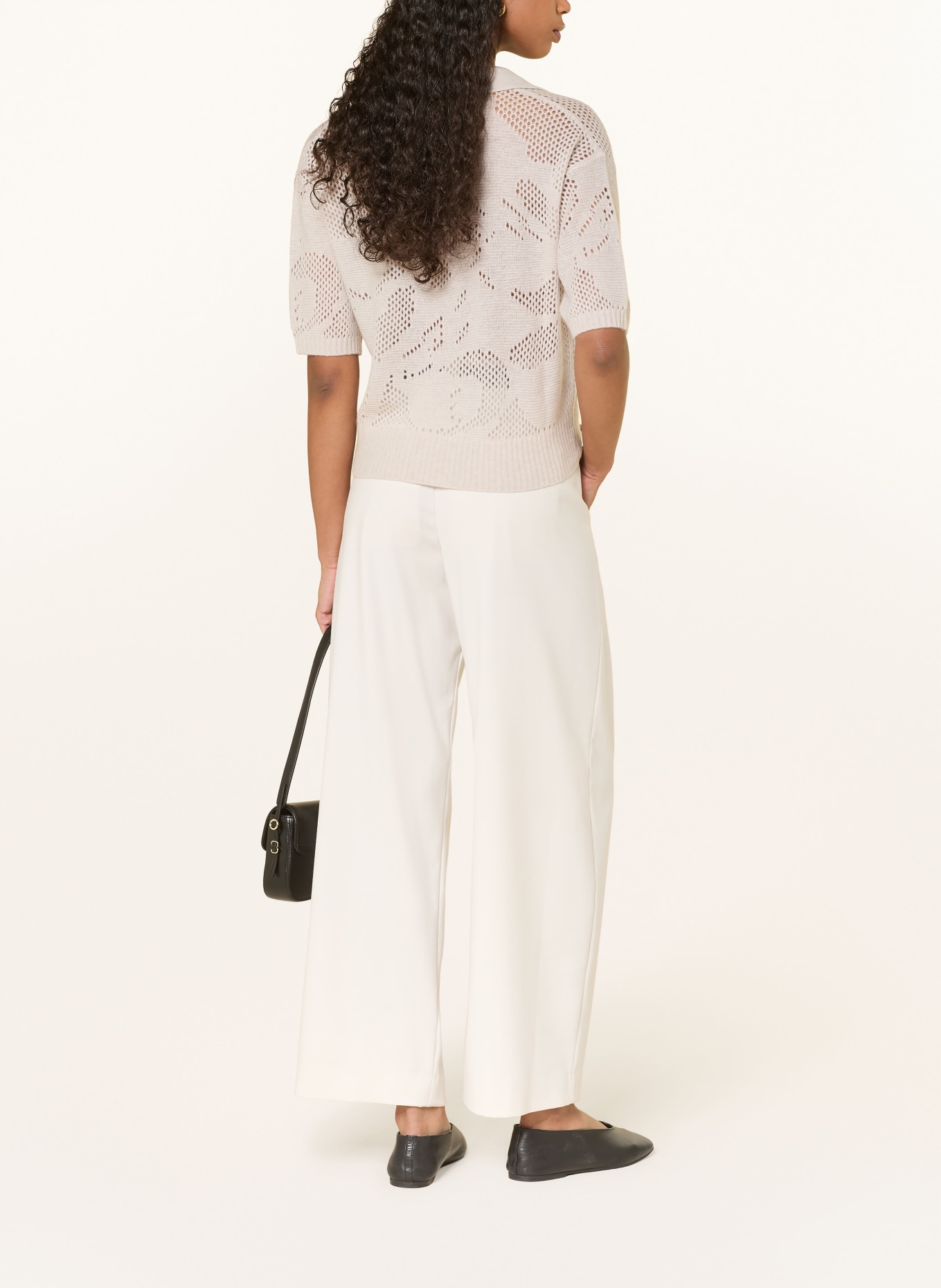 HERZENS Knitted shirt with cashmere: LIGHT GRAY