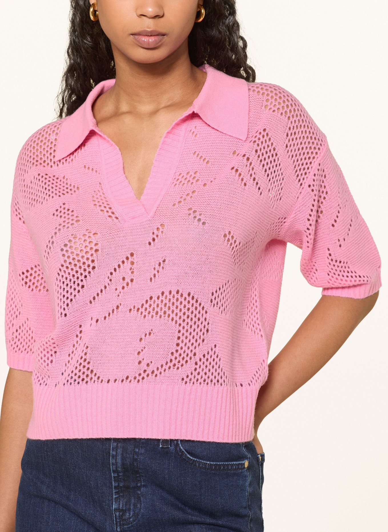 HERZENS Knitted shirt with cashmere: PINK