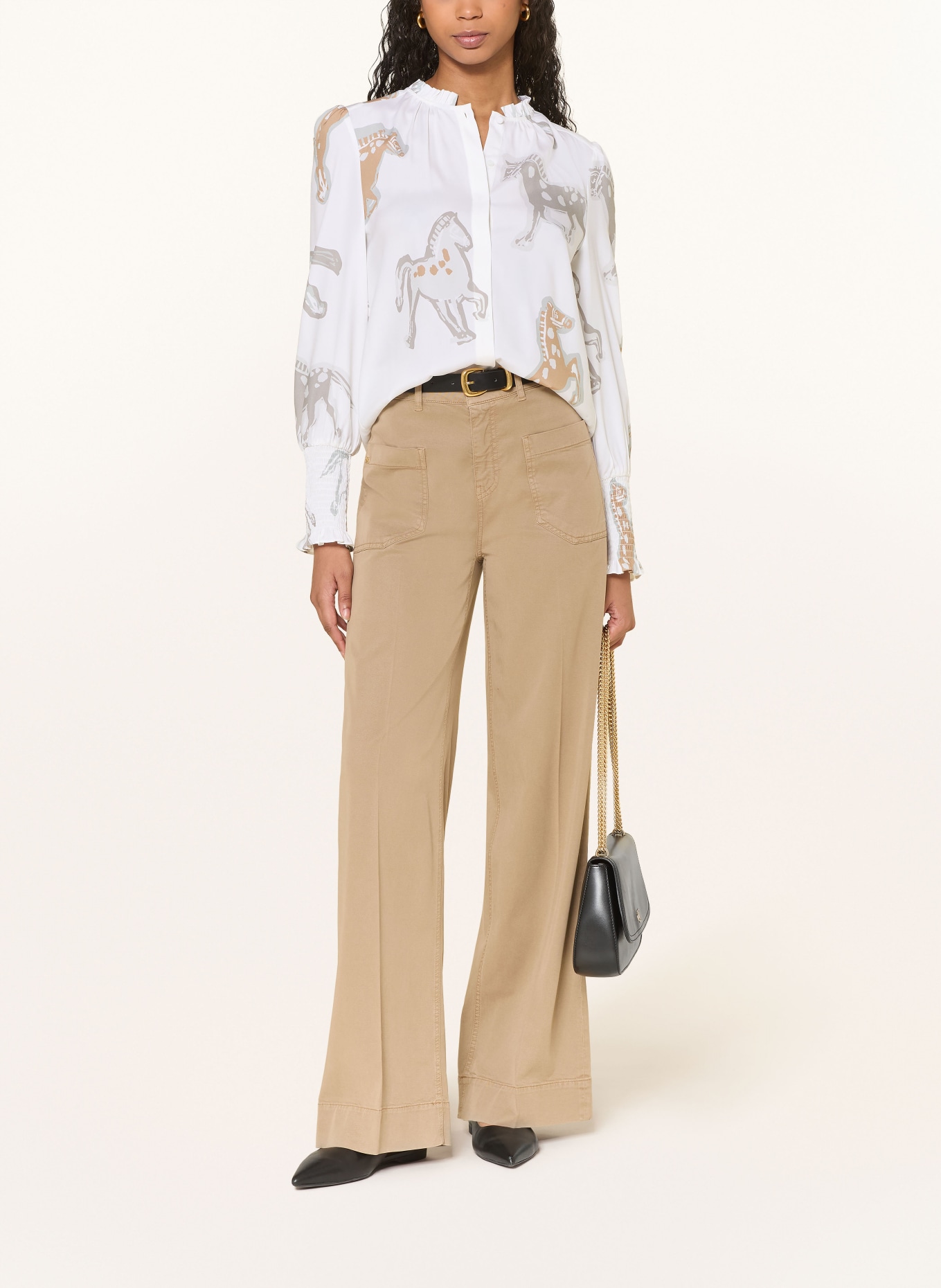 HERZENS hedvábná blůza: BÍLÁ / VELBLOUDÍ / ŠEDÁ