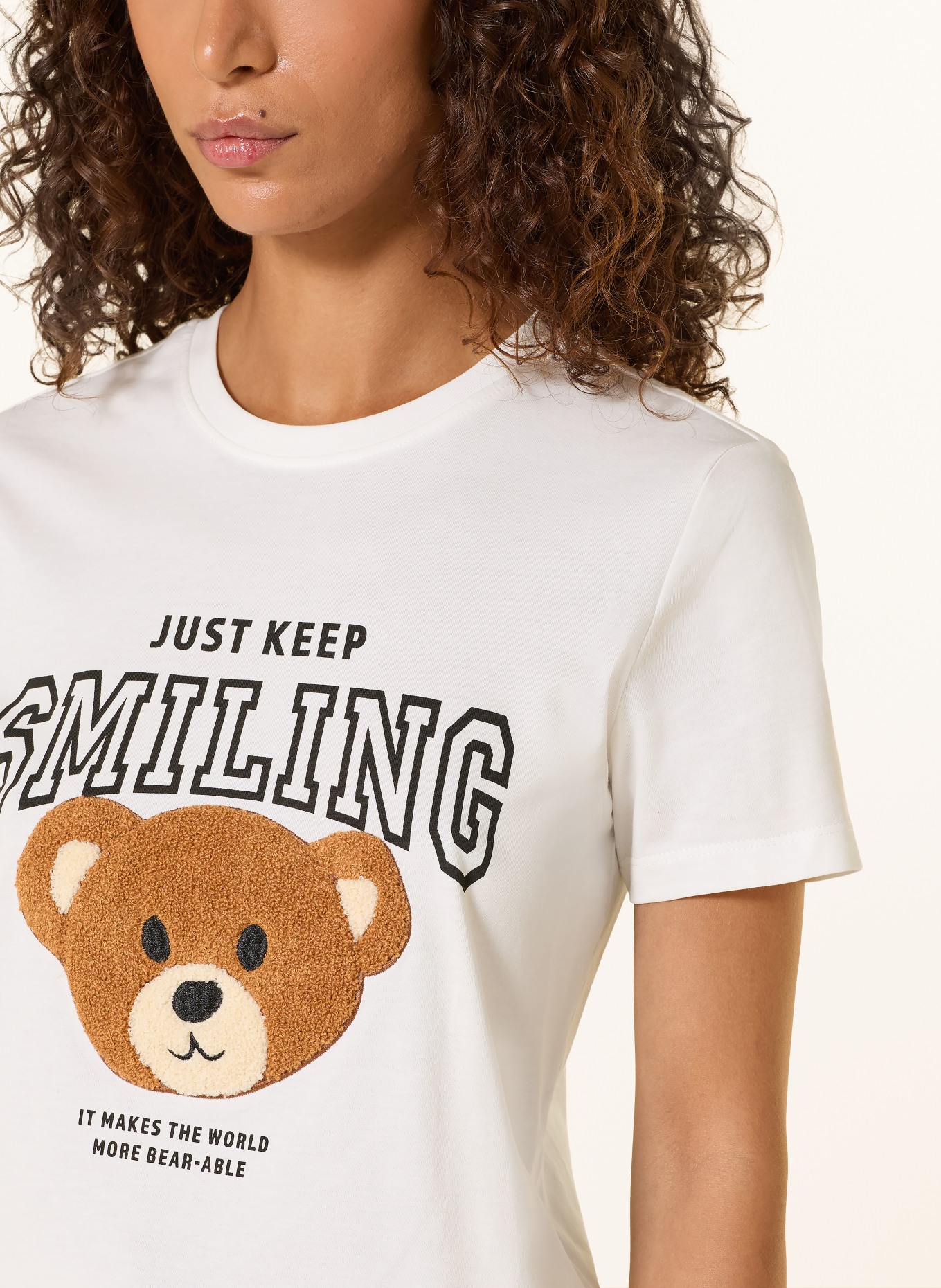 ONLY T-Shirt: WEISS / BRAUN