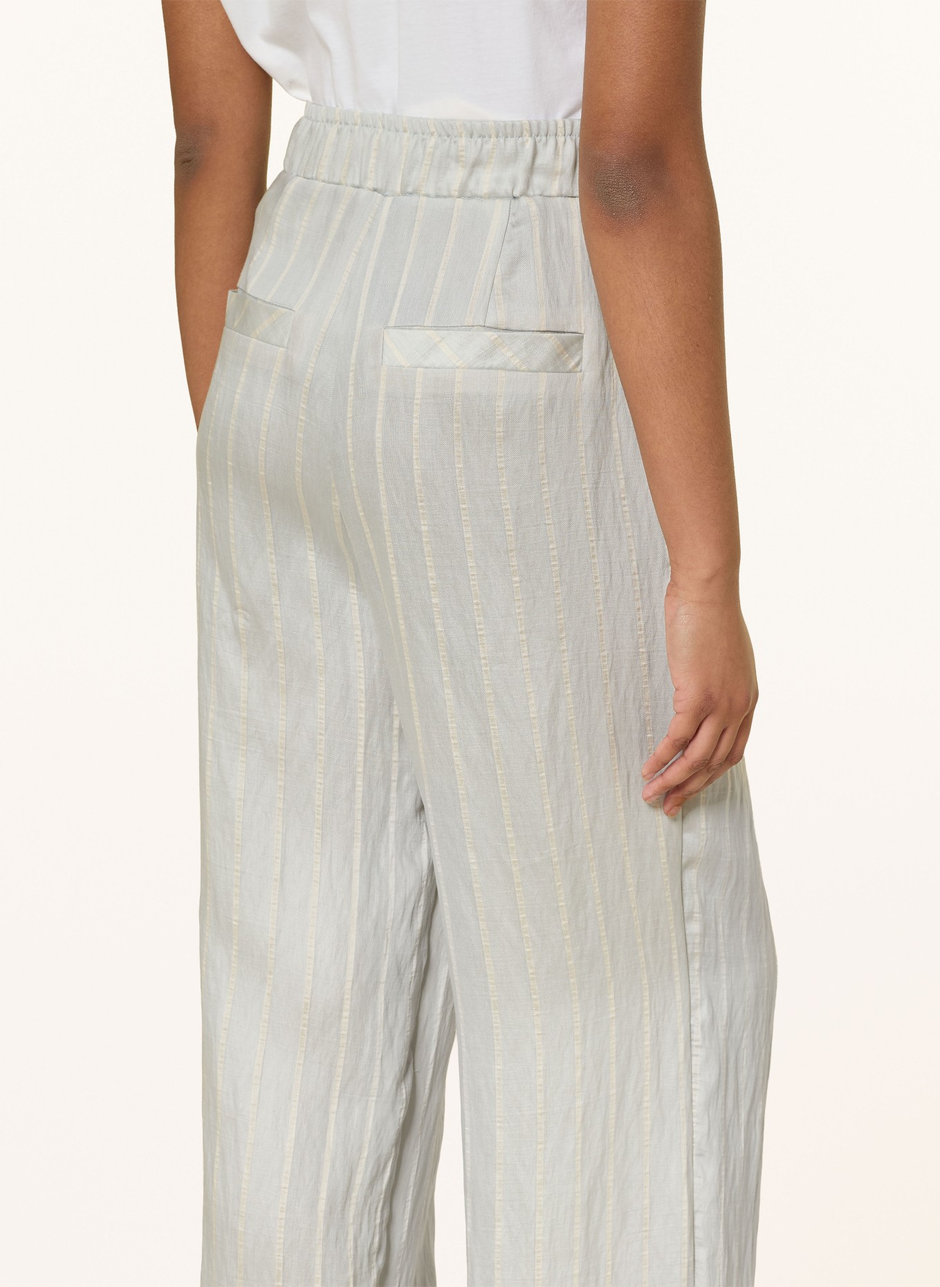 MARC CAIN WICHITA wide-leg pants: 309 pearl blue