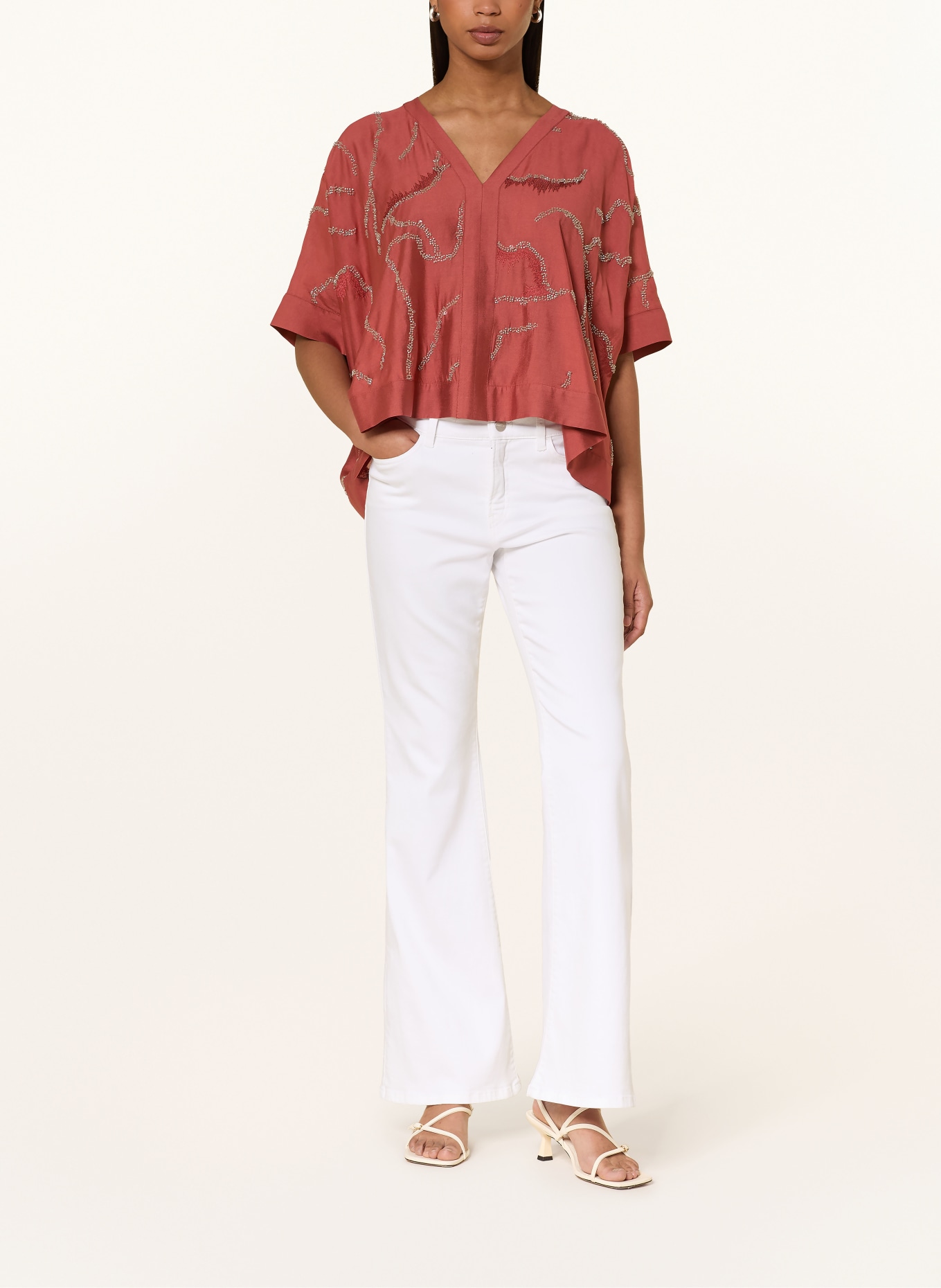 MARC CAIN Zvonové džíny FRENDA: 100 WHITE