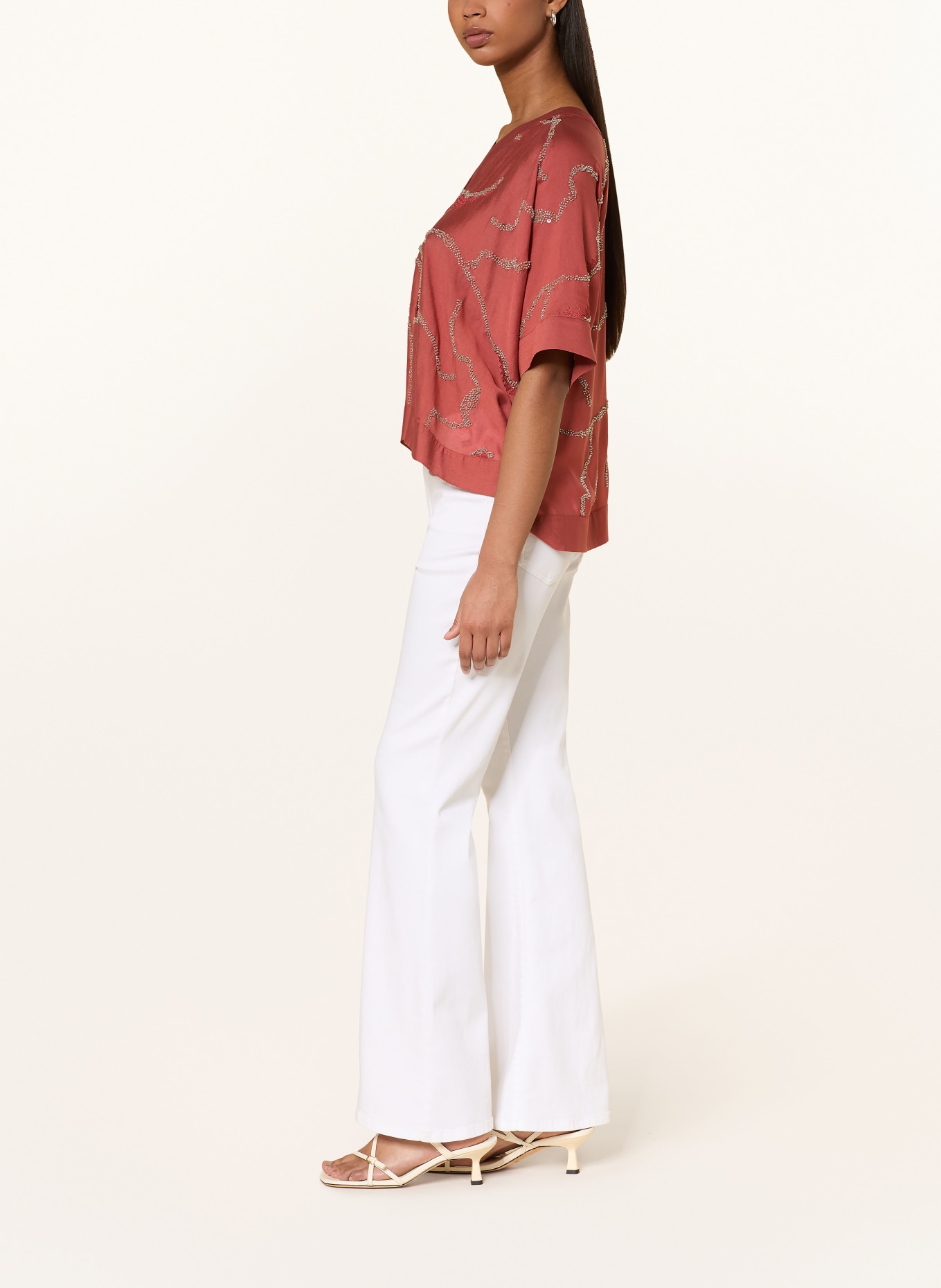 MARC CAIN Zvonové džíny FRENDA: 100 WHITE