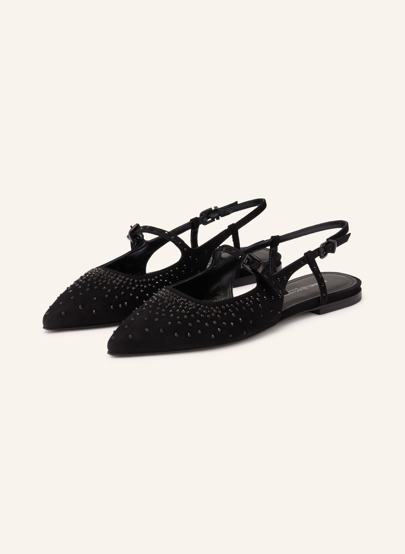 KENNEL & SCHMENGER Slingballerinas GRETA s ozdobnými kameny: ČERNÁ