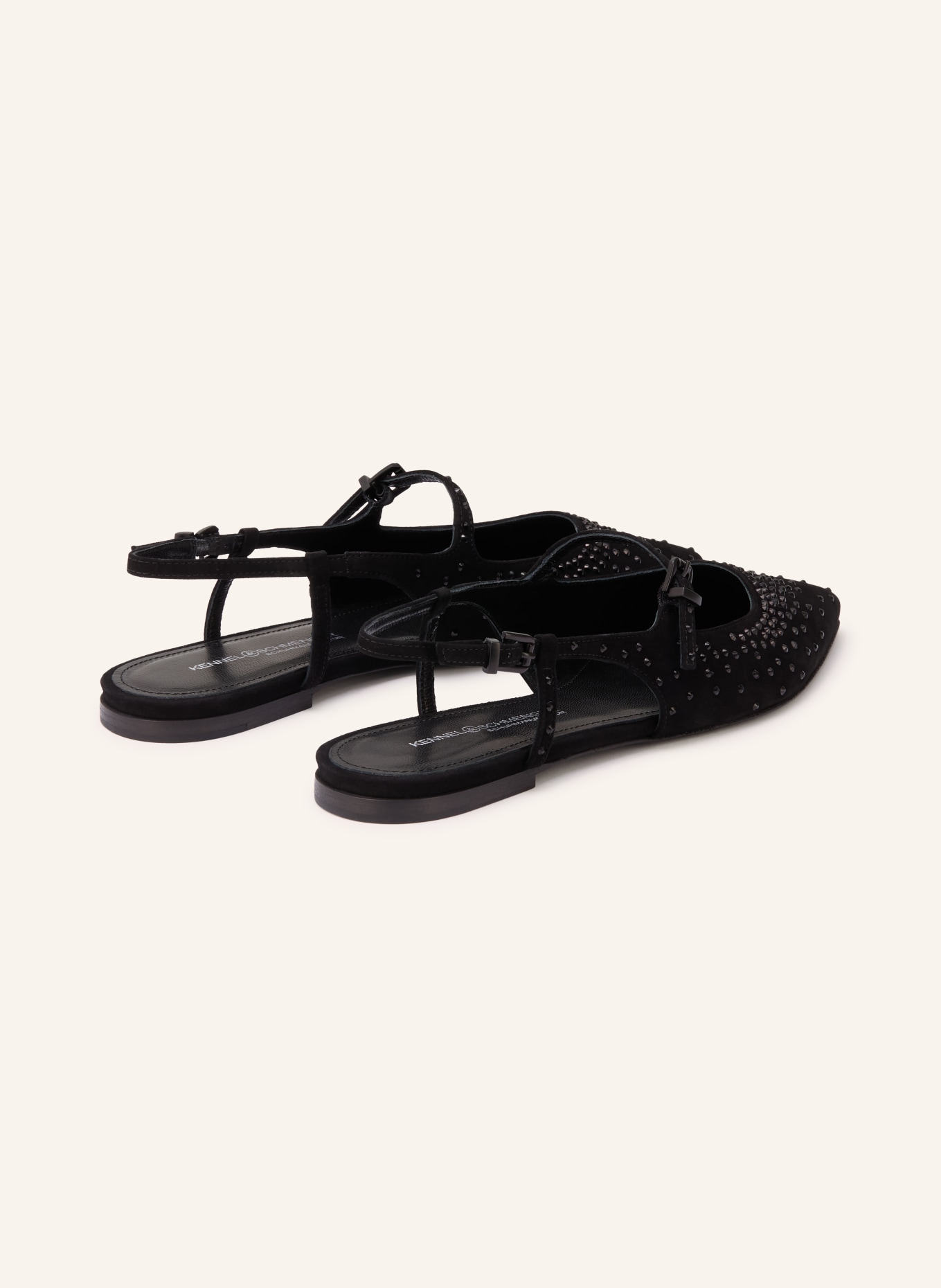 KENNEL & SCHMENGER Slingballerinas GRETA s ozdobnými kameny: ČERNÁ