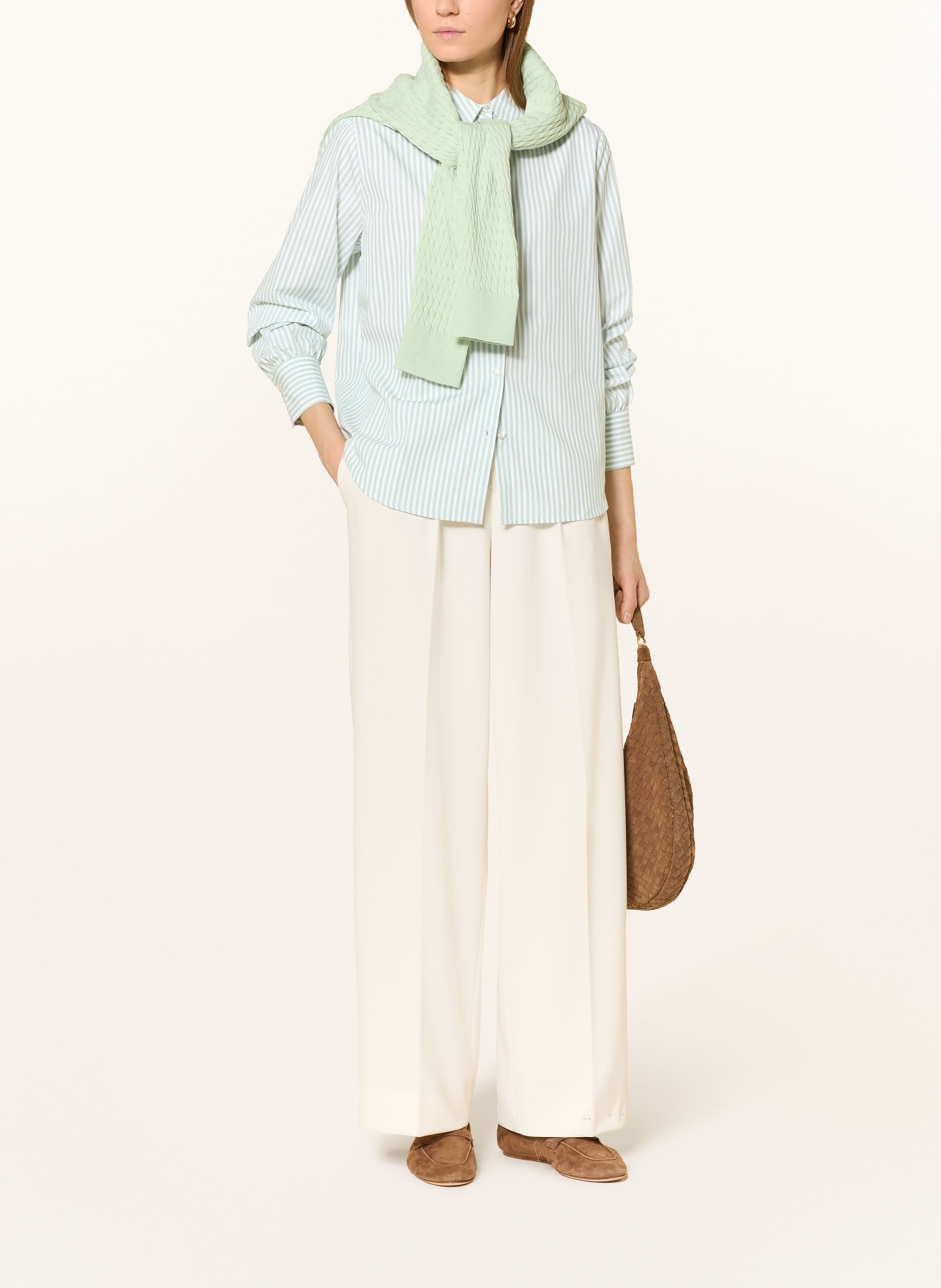 DESOTO Hemdbluse LIZZY: HELLGRÜN / WEISS