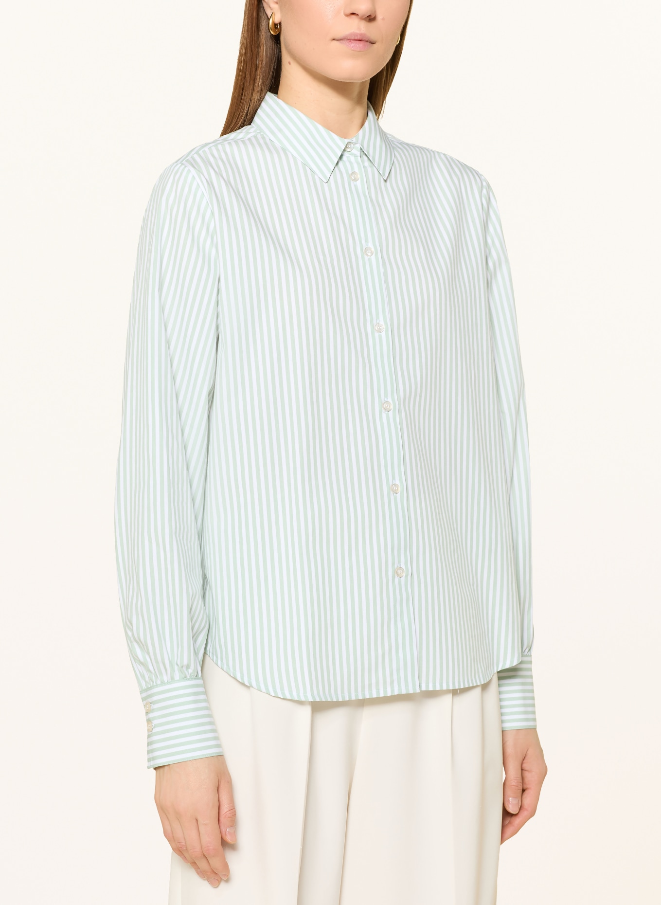 DESOTO Hemdbluse LIZZY: HELLGRÜN / WEISS