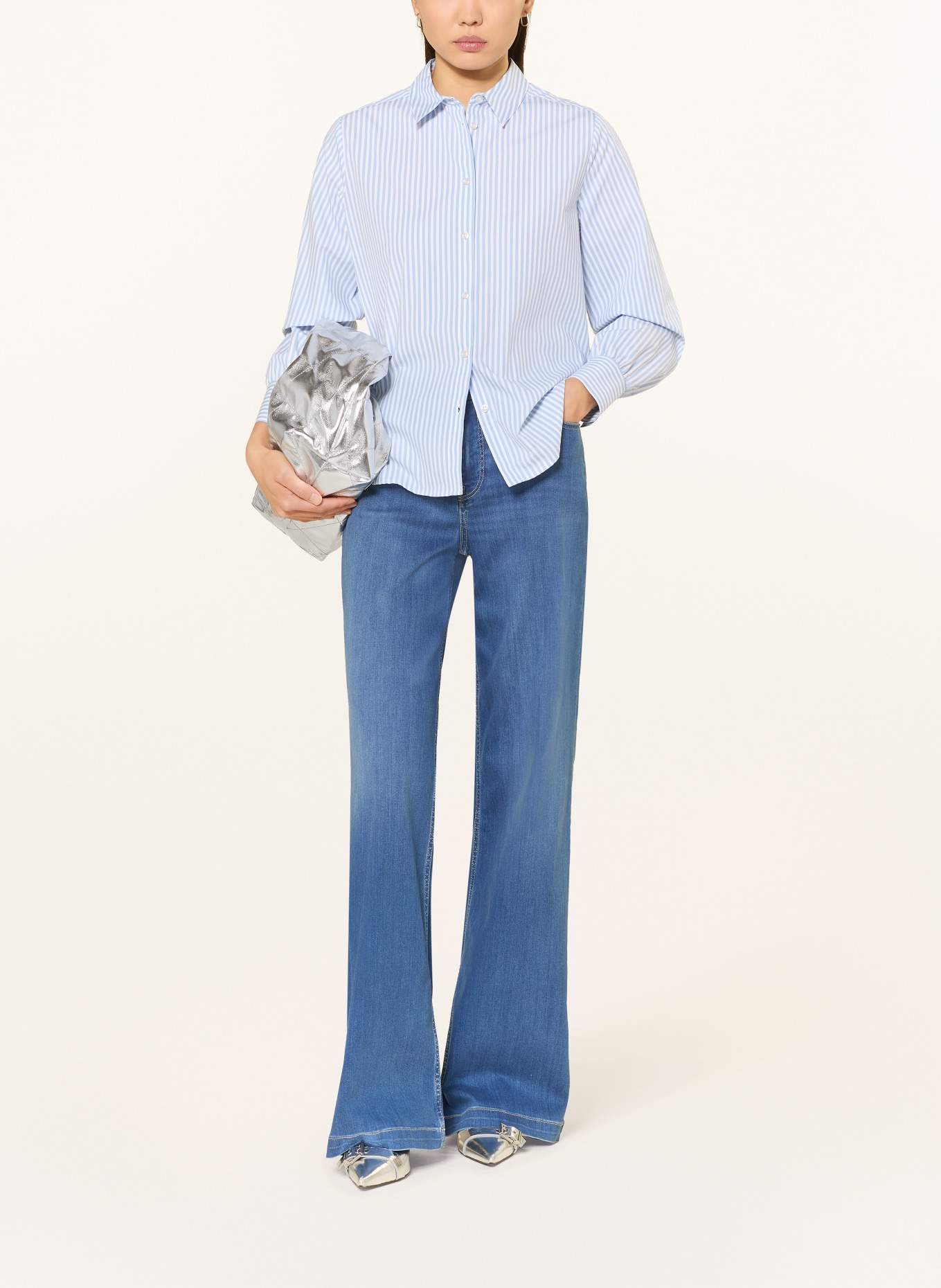 DESOTO LIZZY shirt blouse: LIGHT BLUE / WHITE