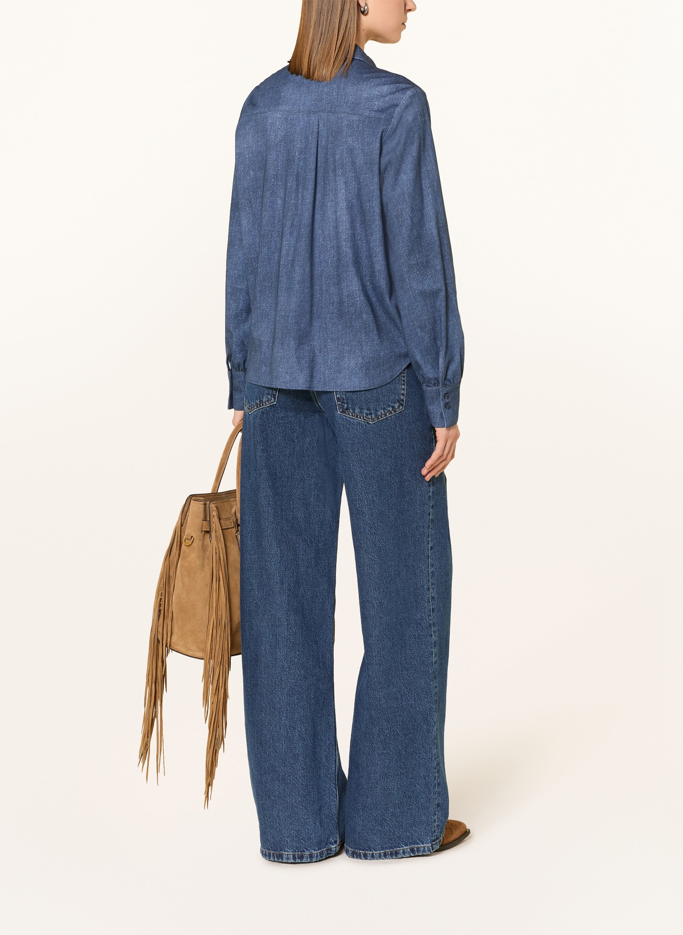 DESOTO Bluzka koszulowa LIZZY w stylu jeansowym: GRANATOWY