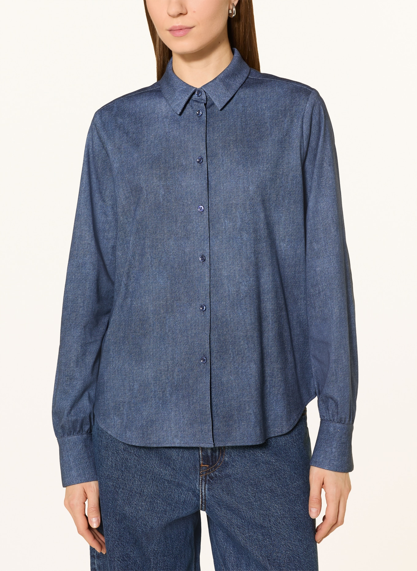 DESOTO Bluzka koszulowa LIZZY w stylu jeansowym: GRANATOWY