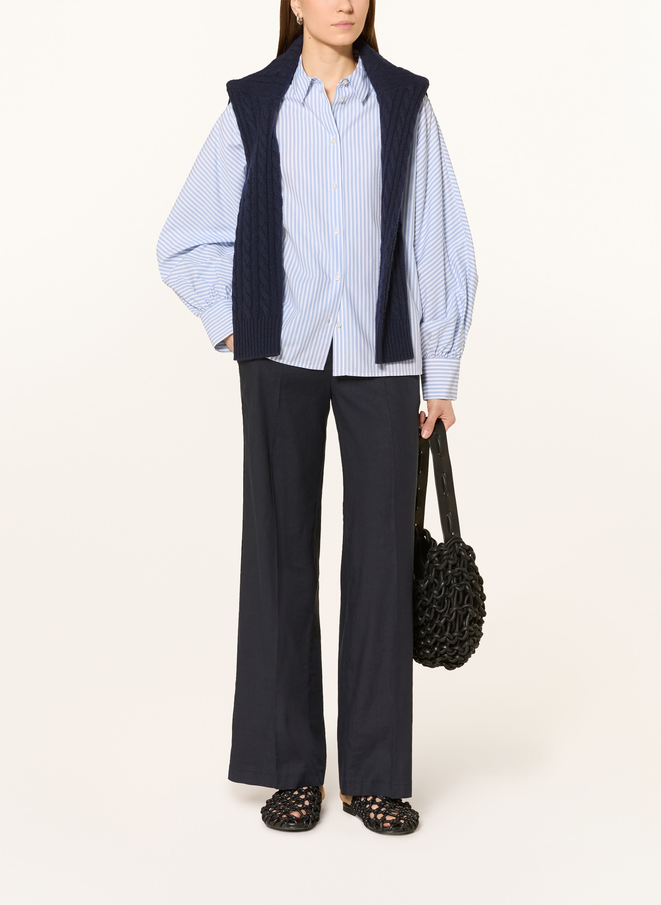 DESOTO Bluzka koszulowa LOU: JASNONIEBIESKI / BIAŁY