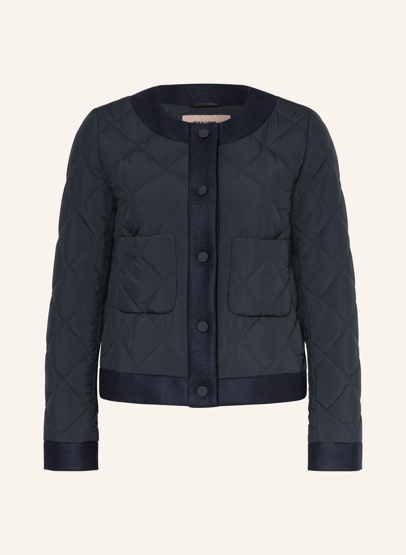 CINZIA ROCCA Quilted jacket in a mix of materials: DARK BLUE
