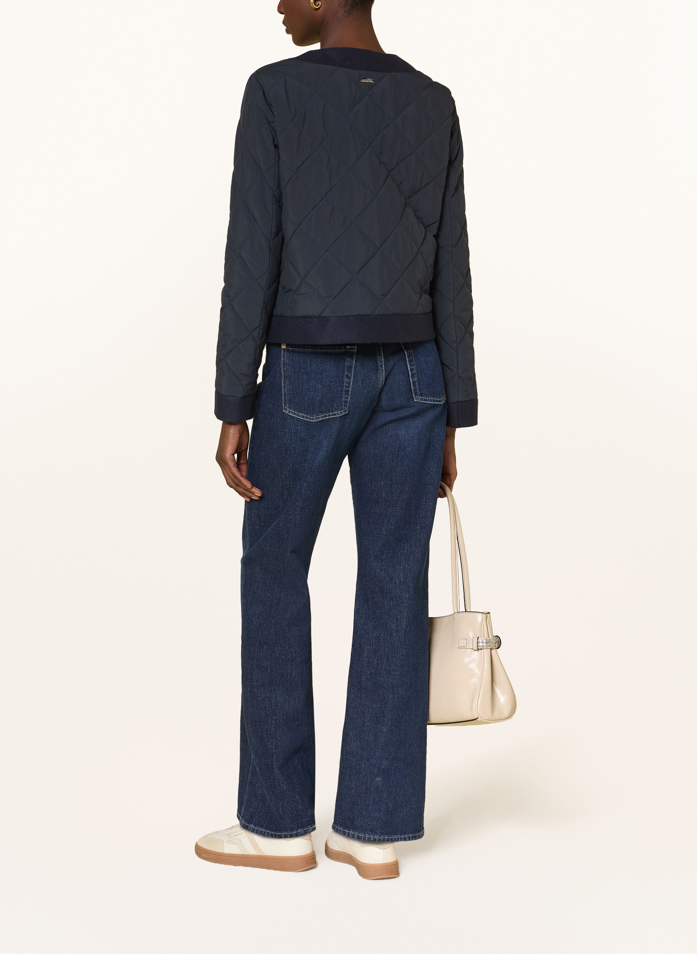CINZIA ROCCA Quilted jacket in a mix of materials: DARK BLUE