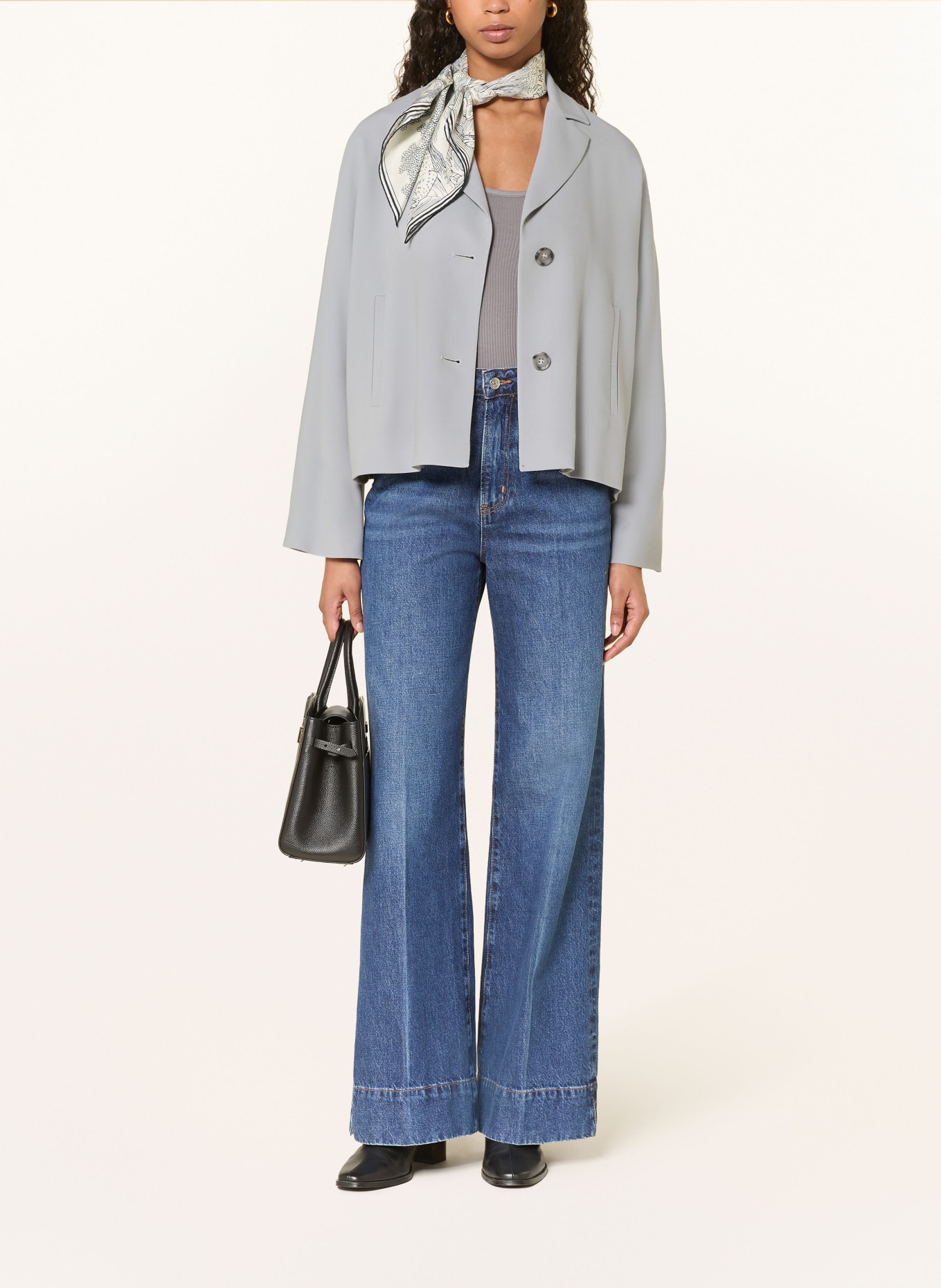 CINZIA ROCCA boxy jacket: BLUE GRAY