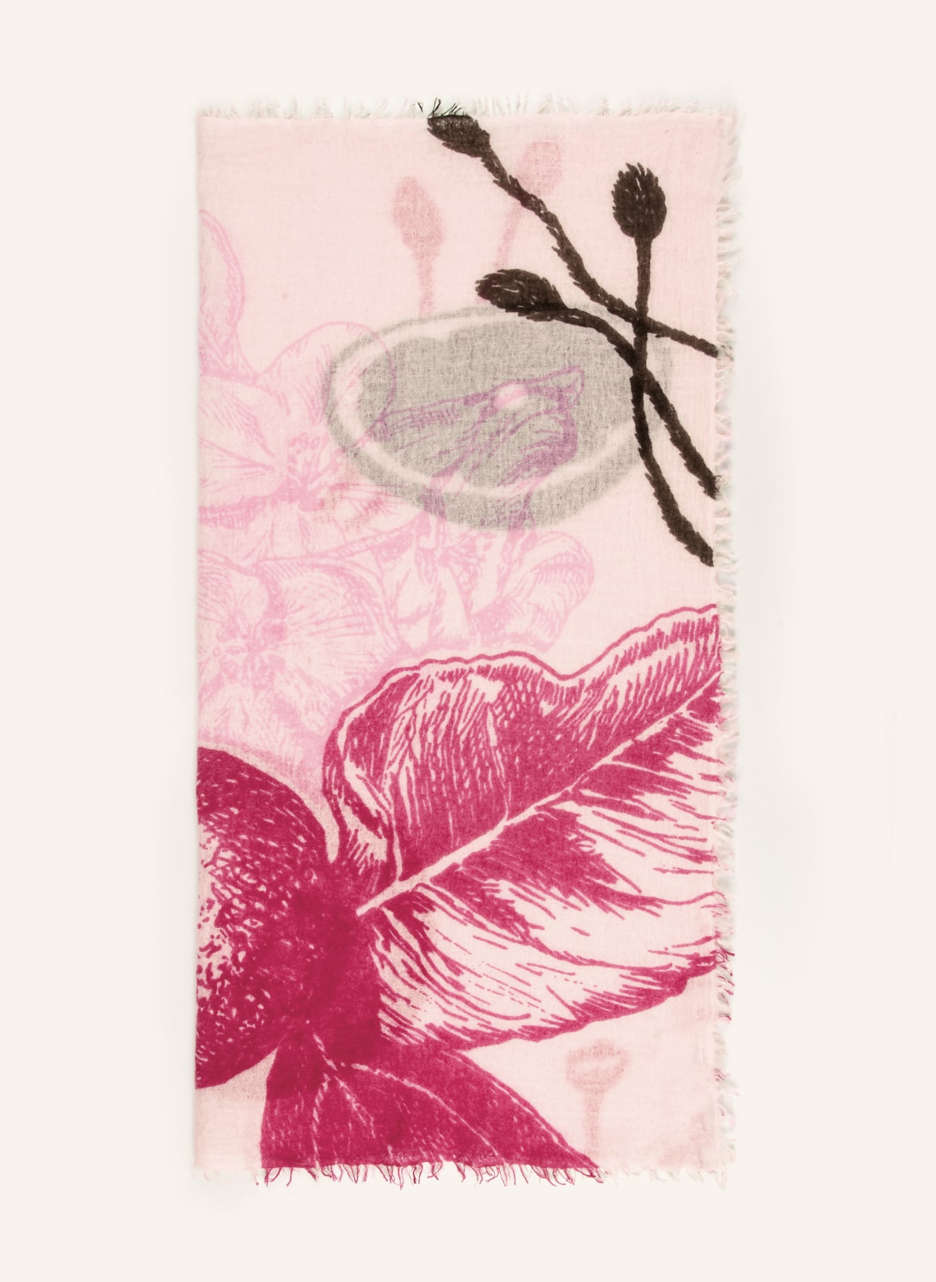 Mouleta Szal z kaszmiru: RÓŻOWY / BRĄZOWY / MOCNORÓŻOWY