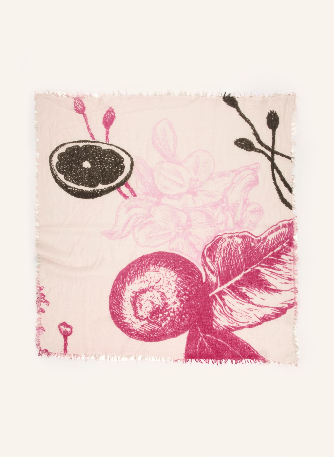 Mouleta Szal z kaszmiru: RÓŻOWY / BRĄZOWY / MOCNORÓŻOWY