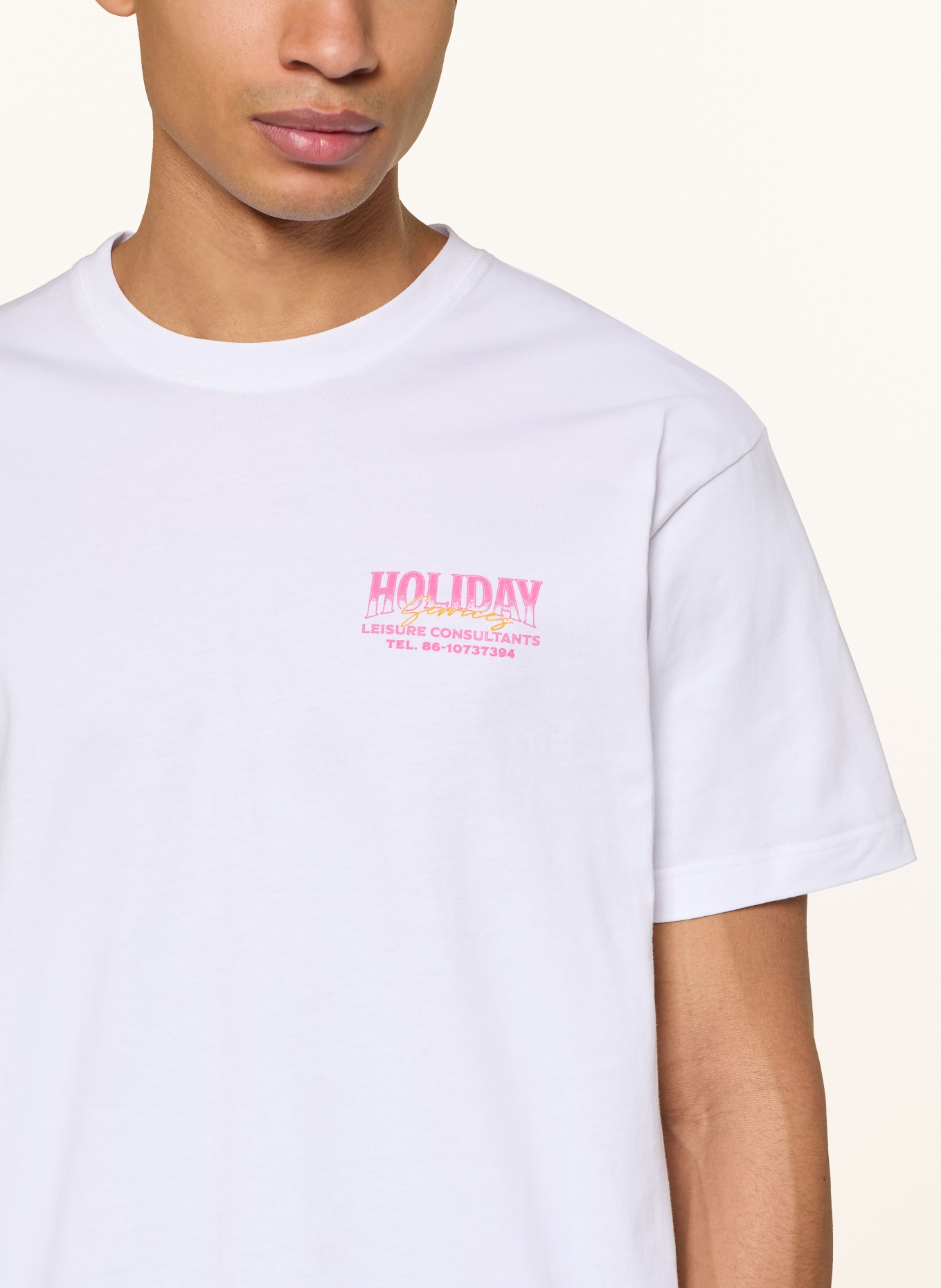 On Vacation T-Shirt: WEISS / PINK